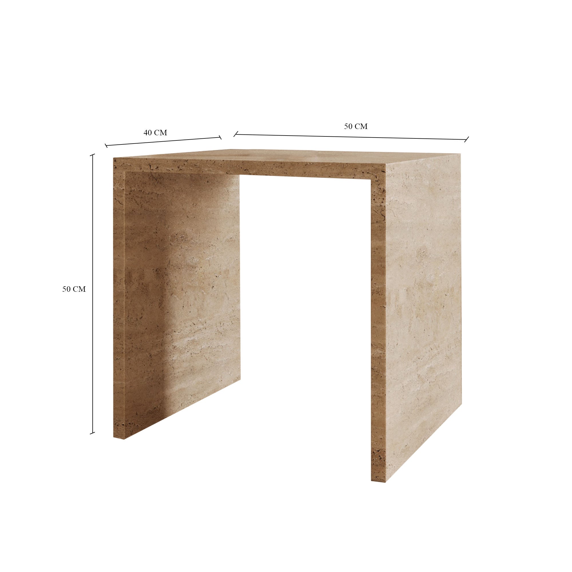 Sofia Italian Travertine Box Side Table