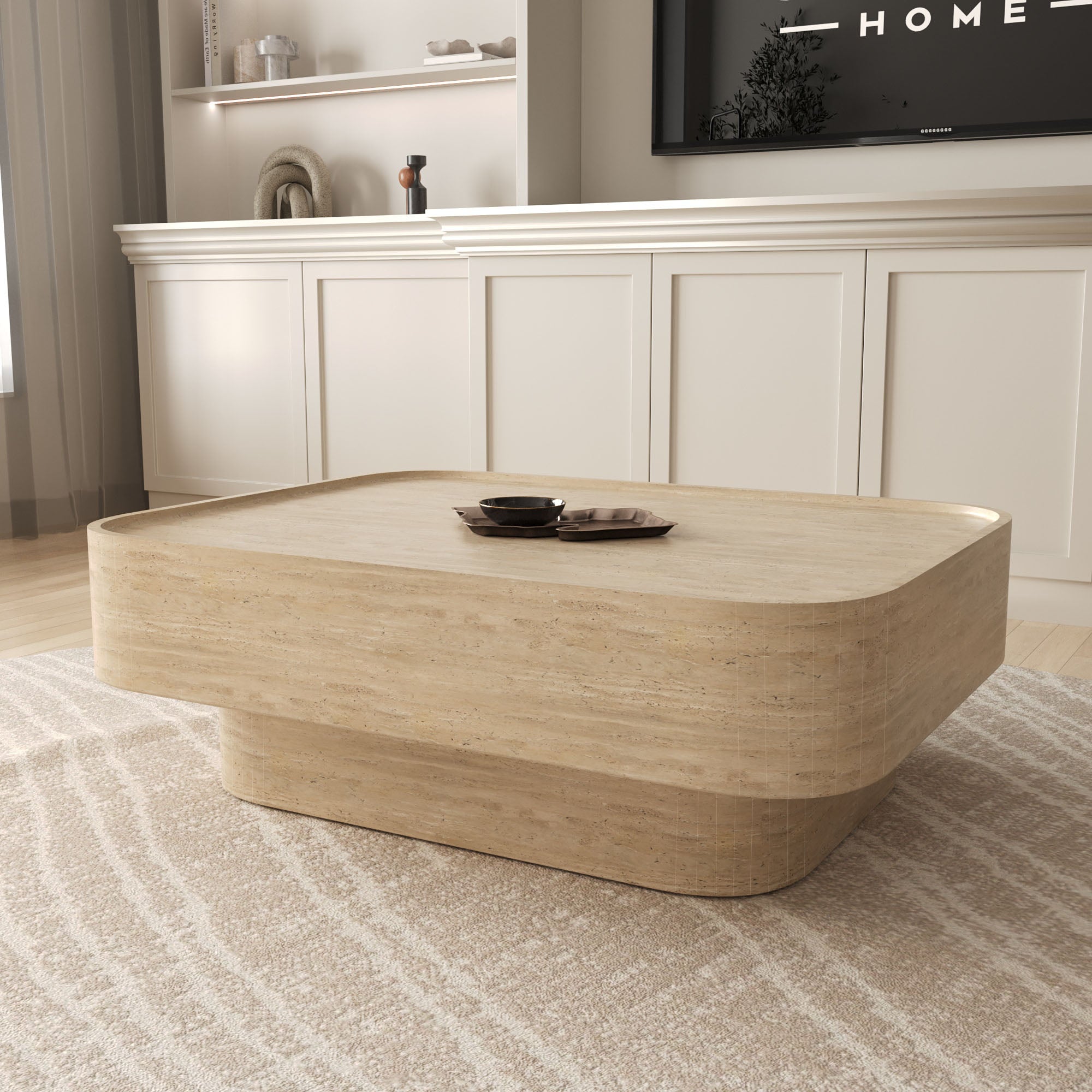 Donatello Travertine Coffee Table