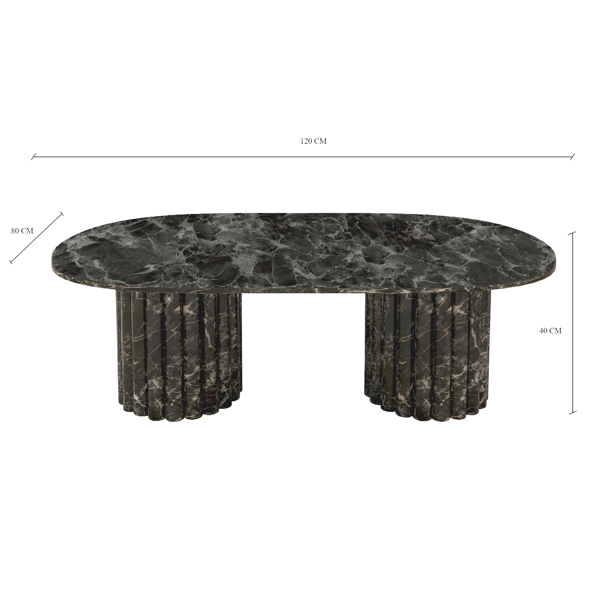 Lorenzo Verde Levanto Table With Fluted Base