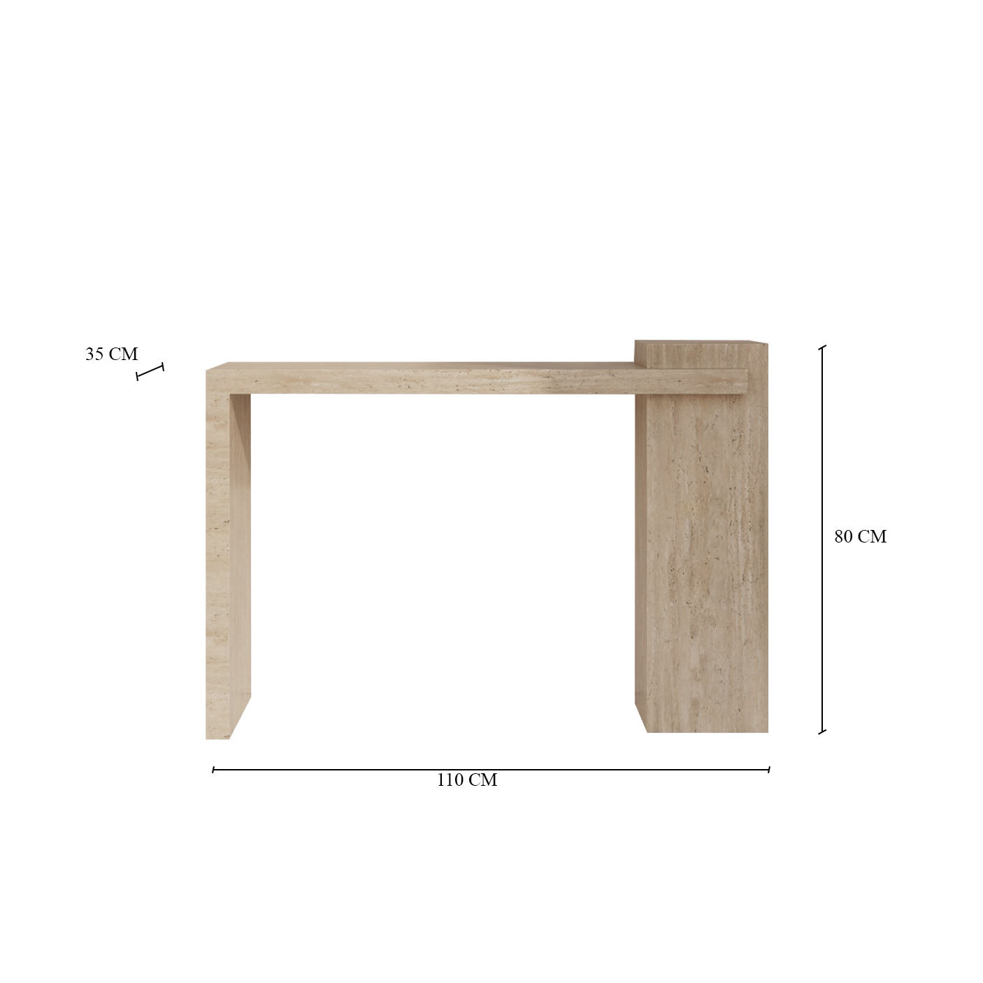 Brixton Travertine Console Table
