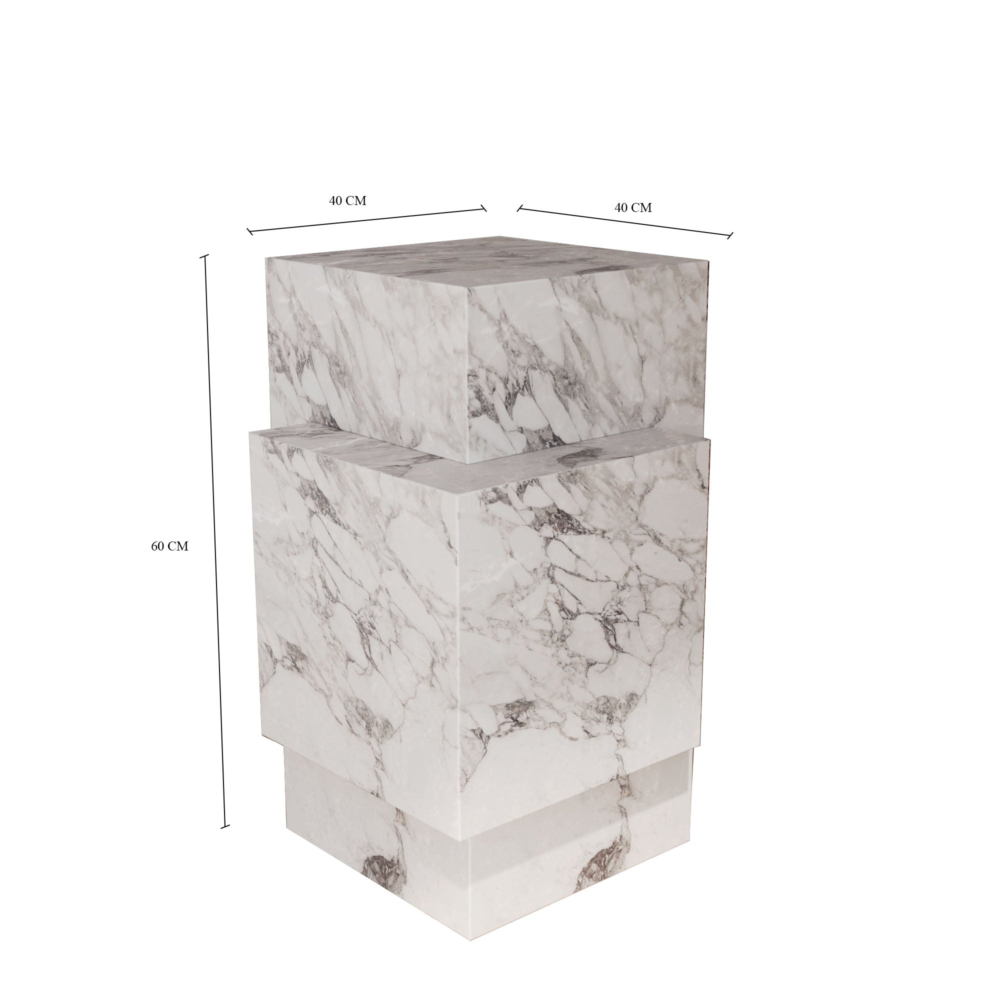 Luca Italian Arabescato Marble Plinth