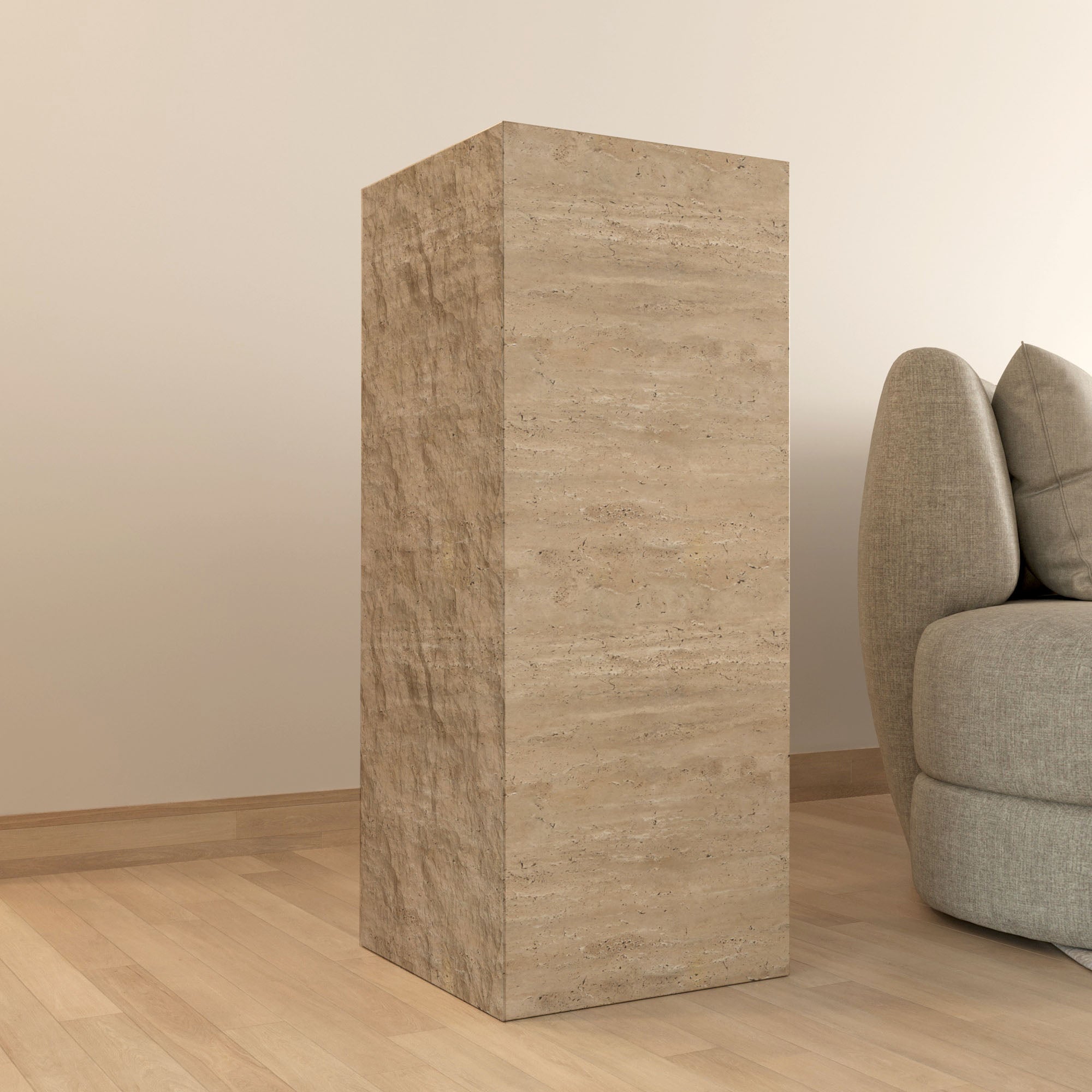 Aureus Travertine Plinth with Natural Finish