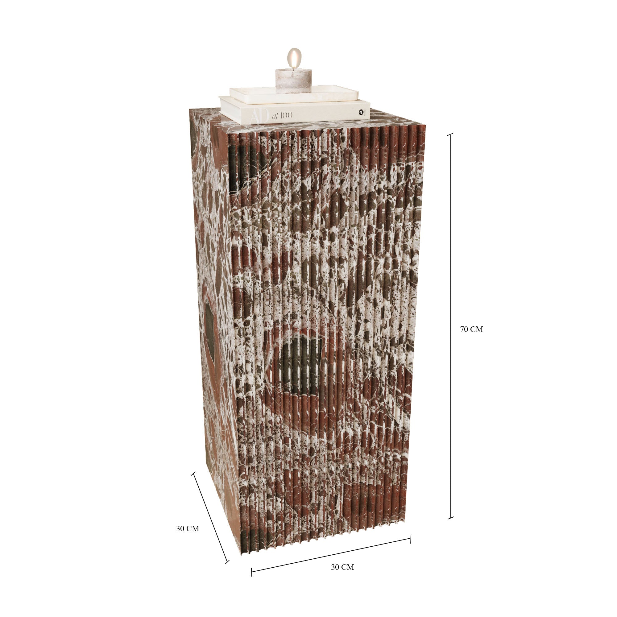 Valente Rosso Levanto Plinth With Fluted Finish