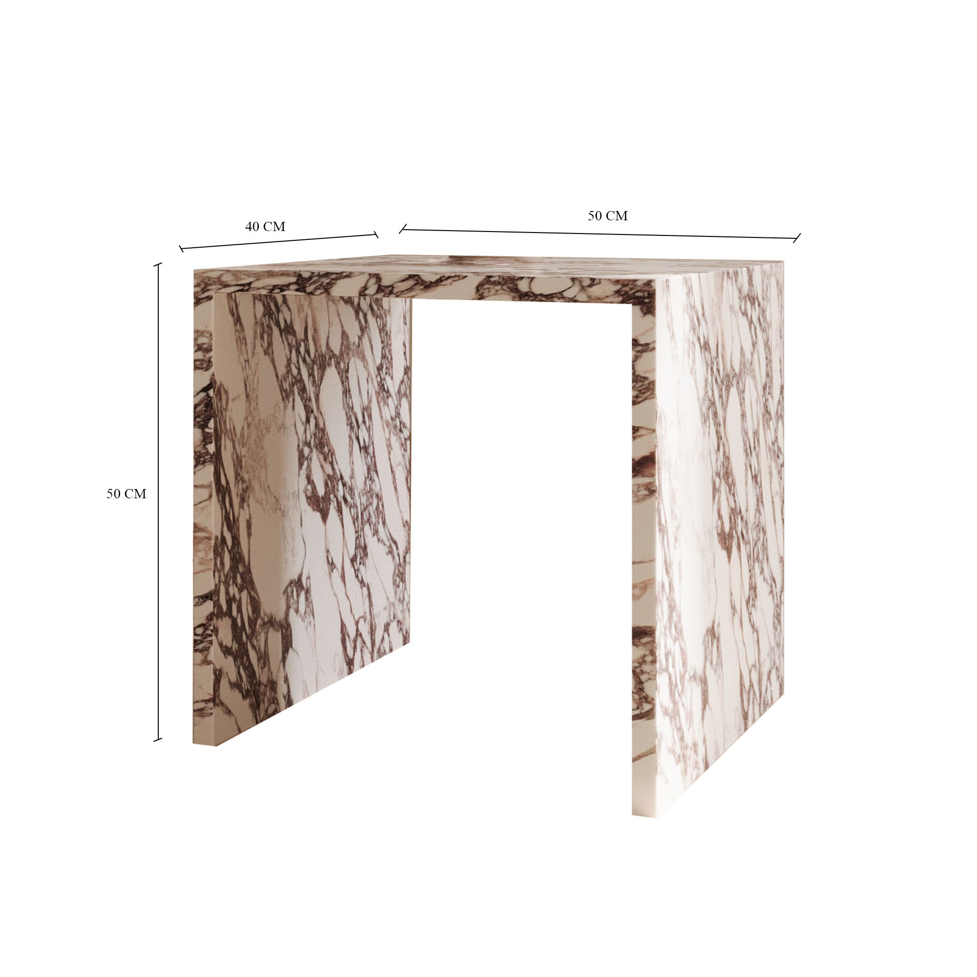 Sofia Calacatta Viola Marble Box Side Table