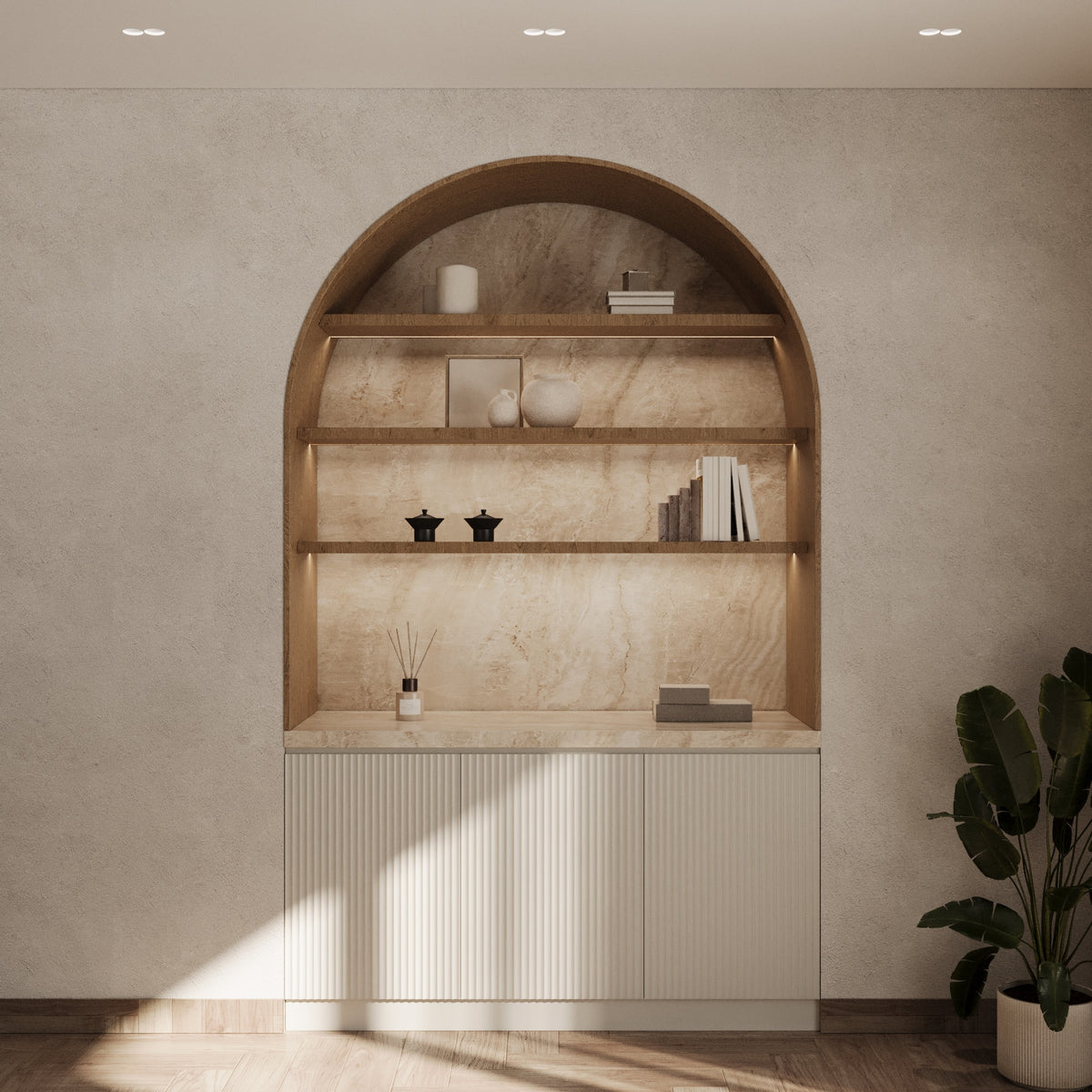 Solace bespoke arched bar unit by The Gallery Home