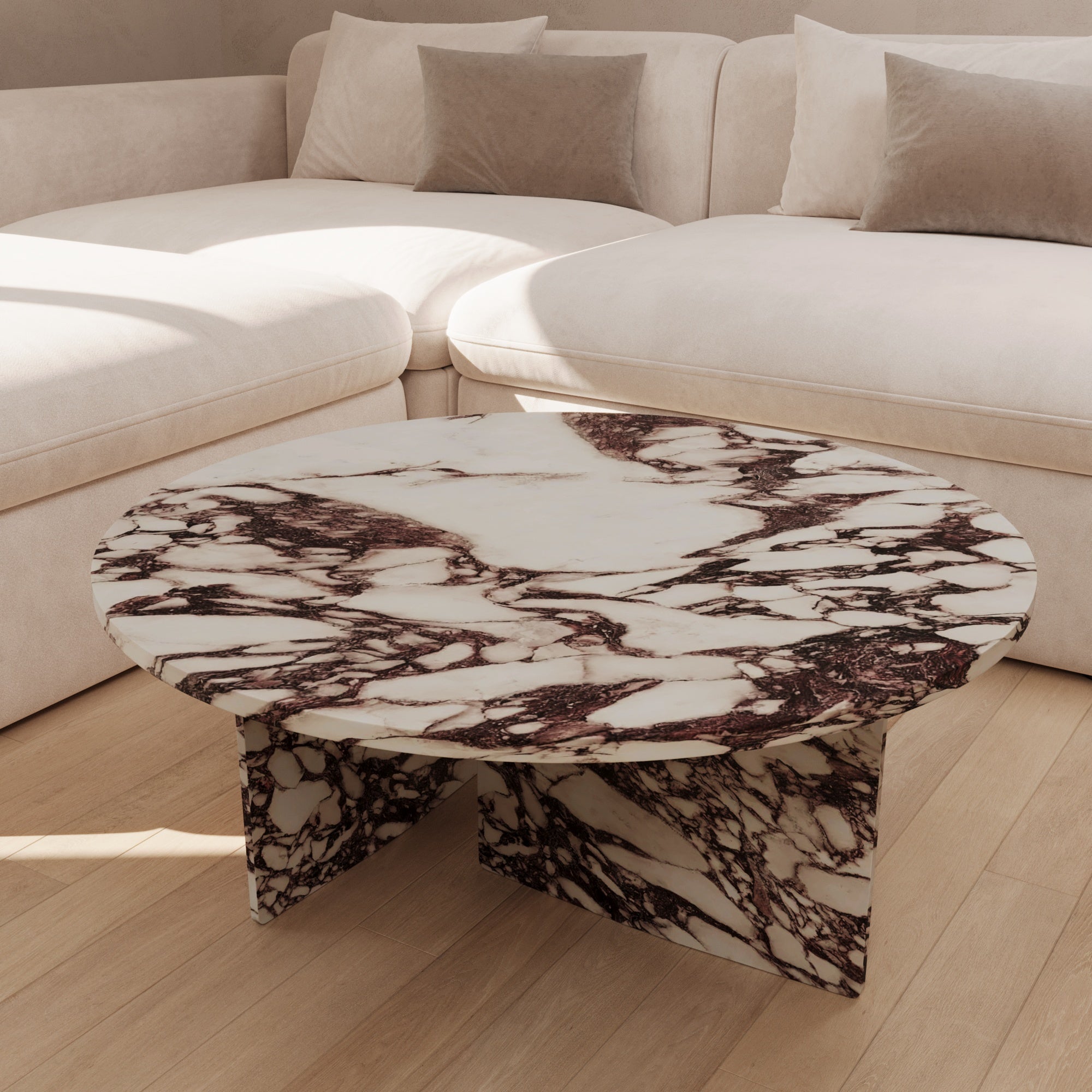 Dalia Calacatta Viola Round Coffee Table