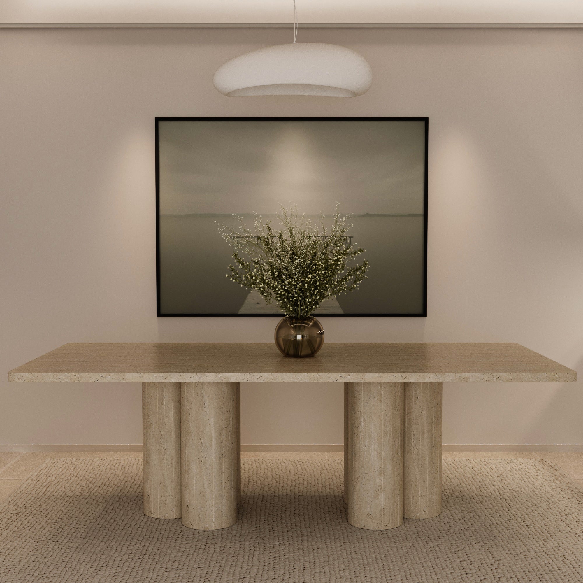 Forte Travertine Dining Table