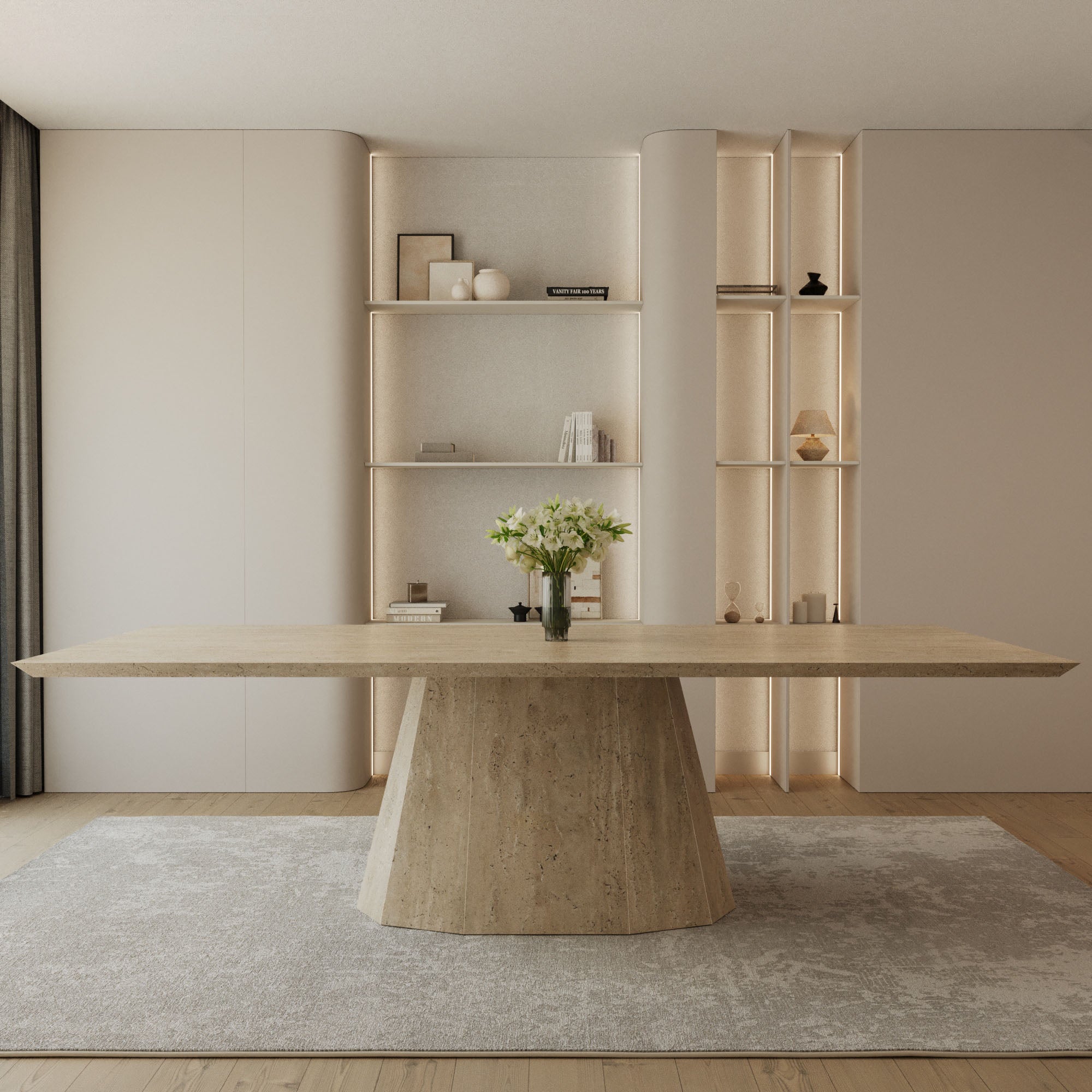 Altura Travertine Dining Table