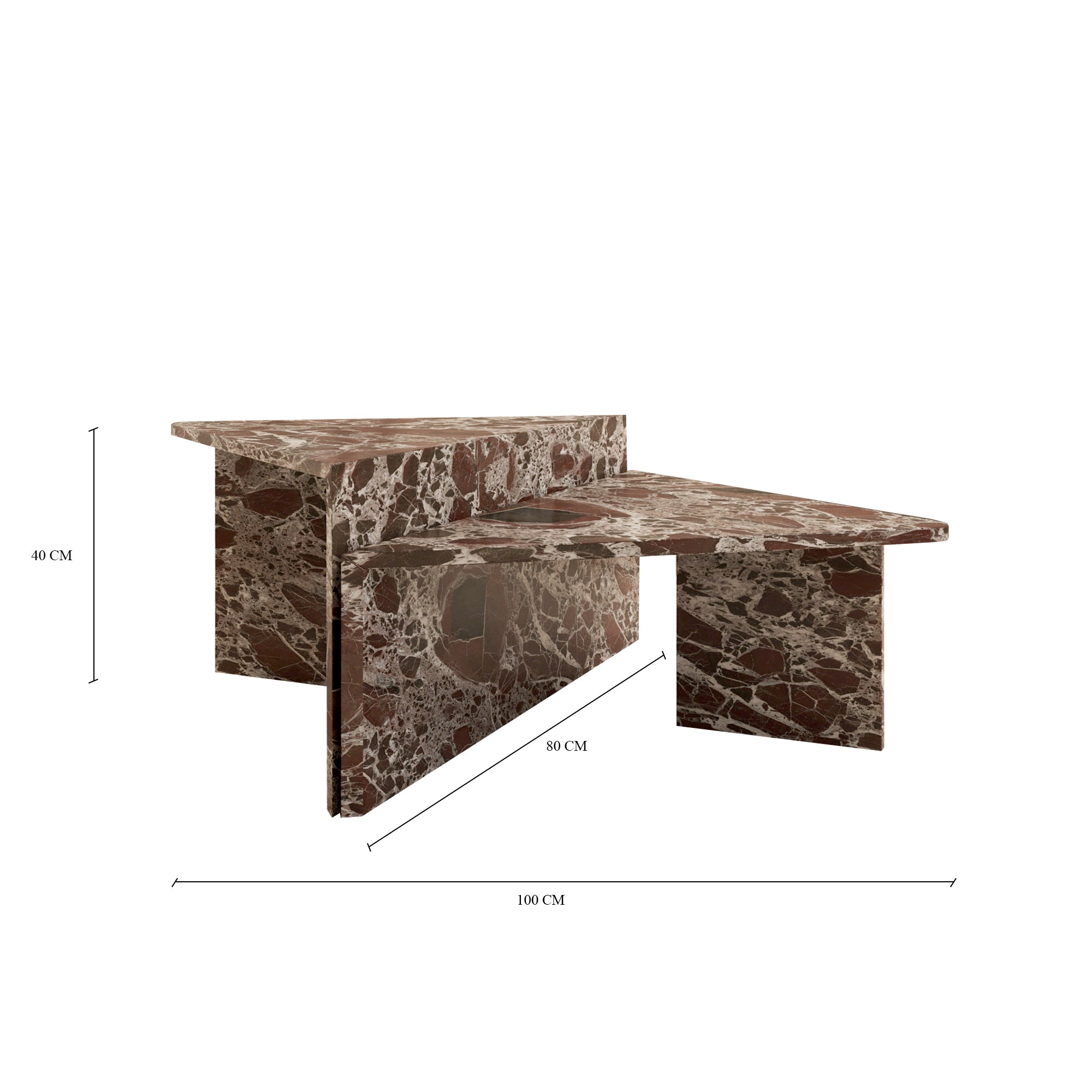 Dario Rosso Levanto Marble Coffee Table