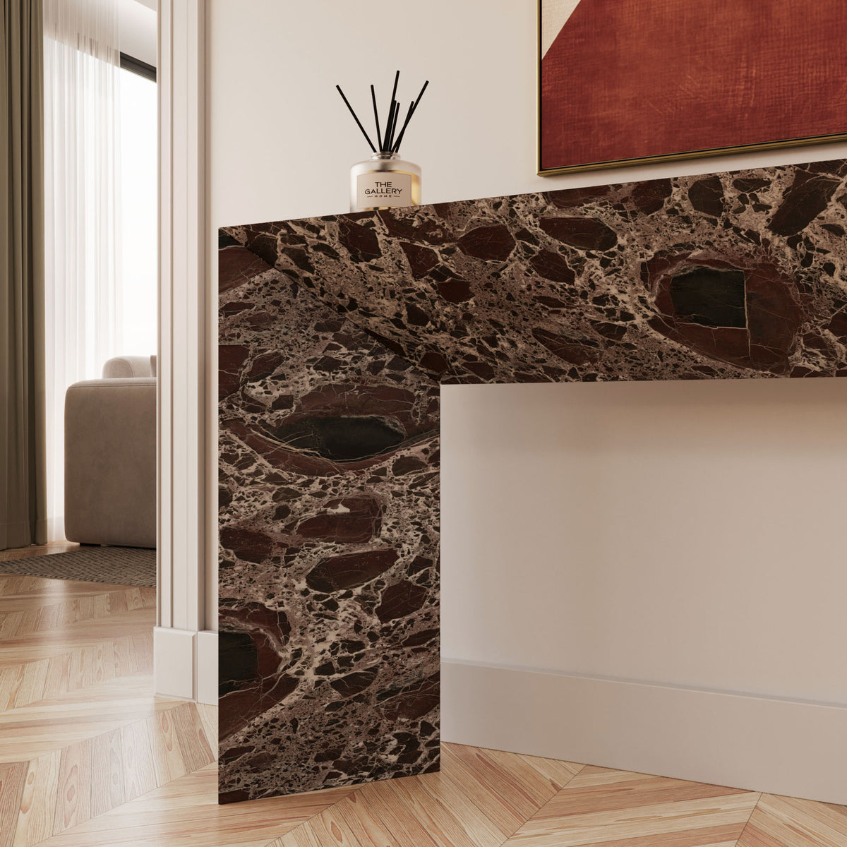 Camilla Rosa Levanto Marble Console Table