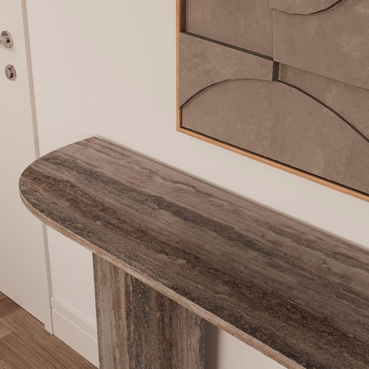 Tara Grey Travertine Console Table