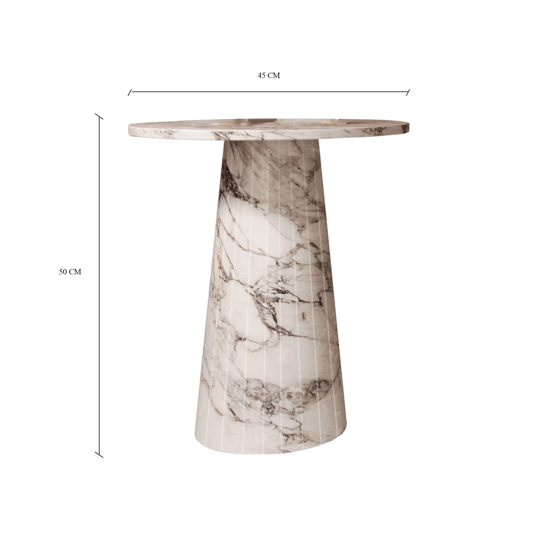 Lucy Arabescato Round Marble Side Table