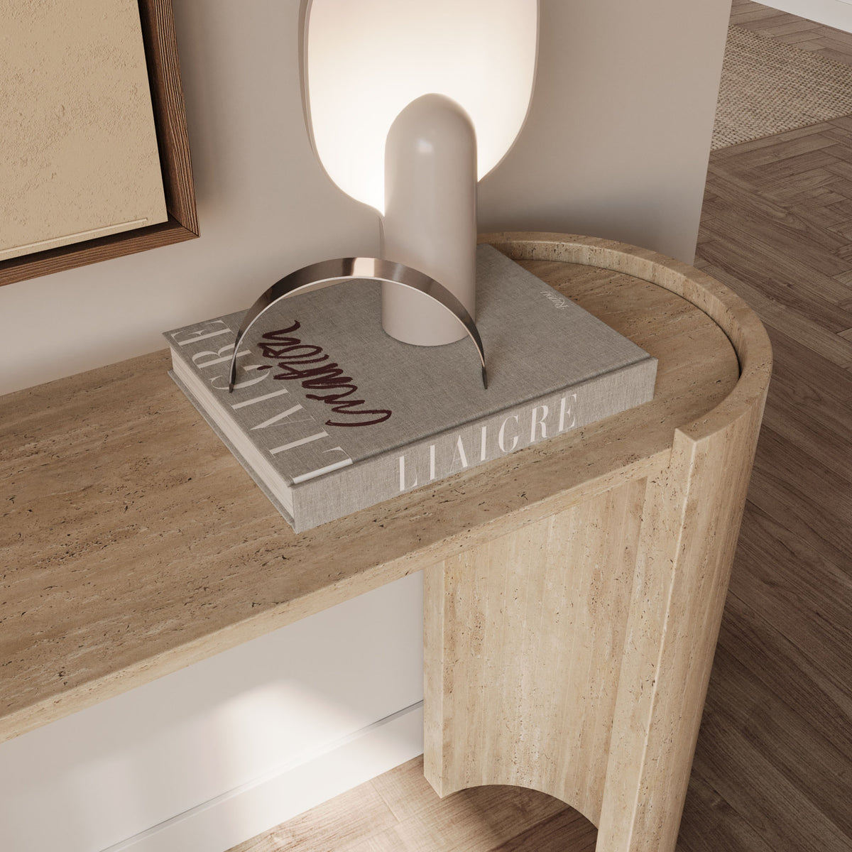 Lavia Italian Travertine Console Table