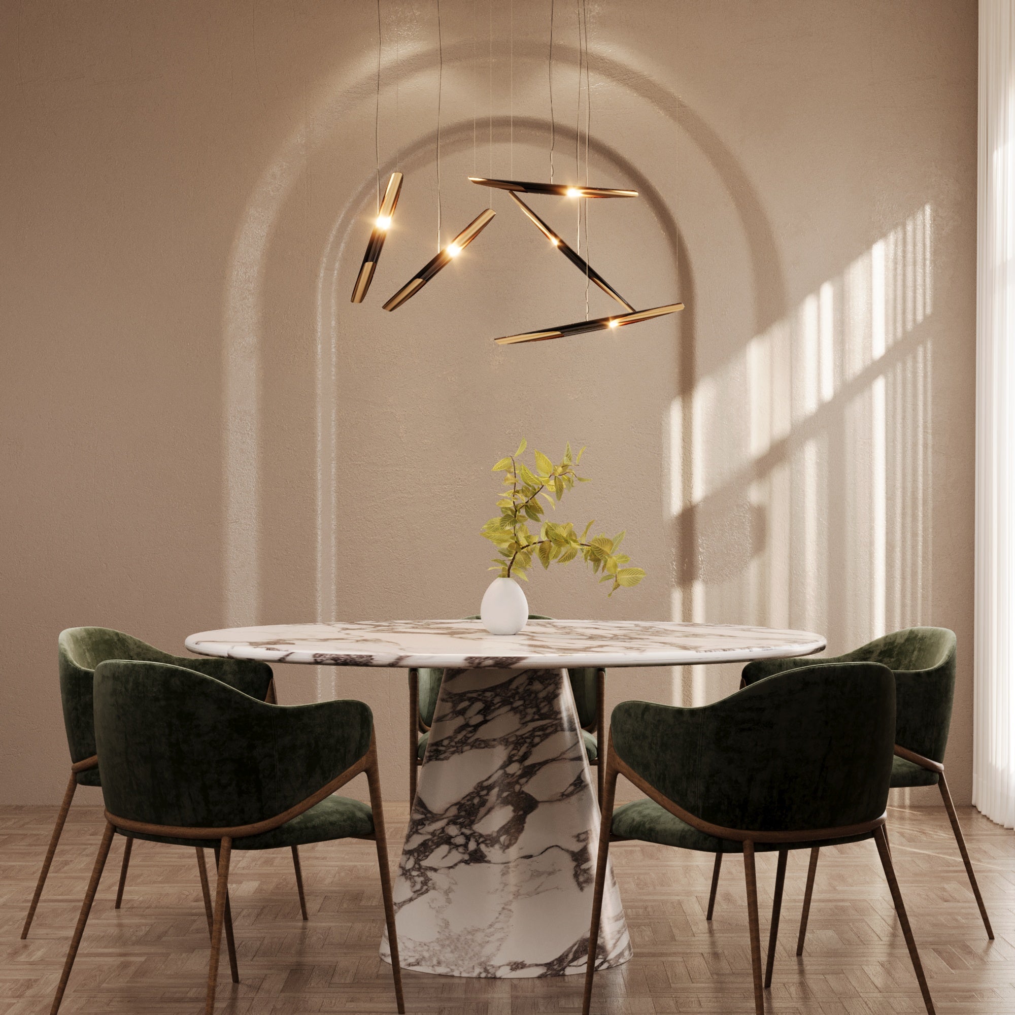 Vivian Italinan Calacatta Viola Round Dining Table