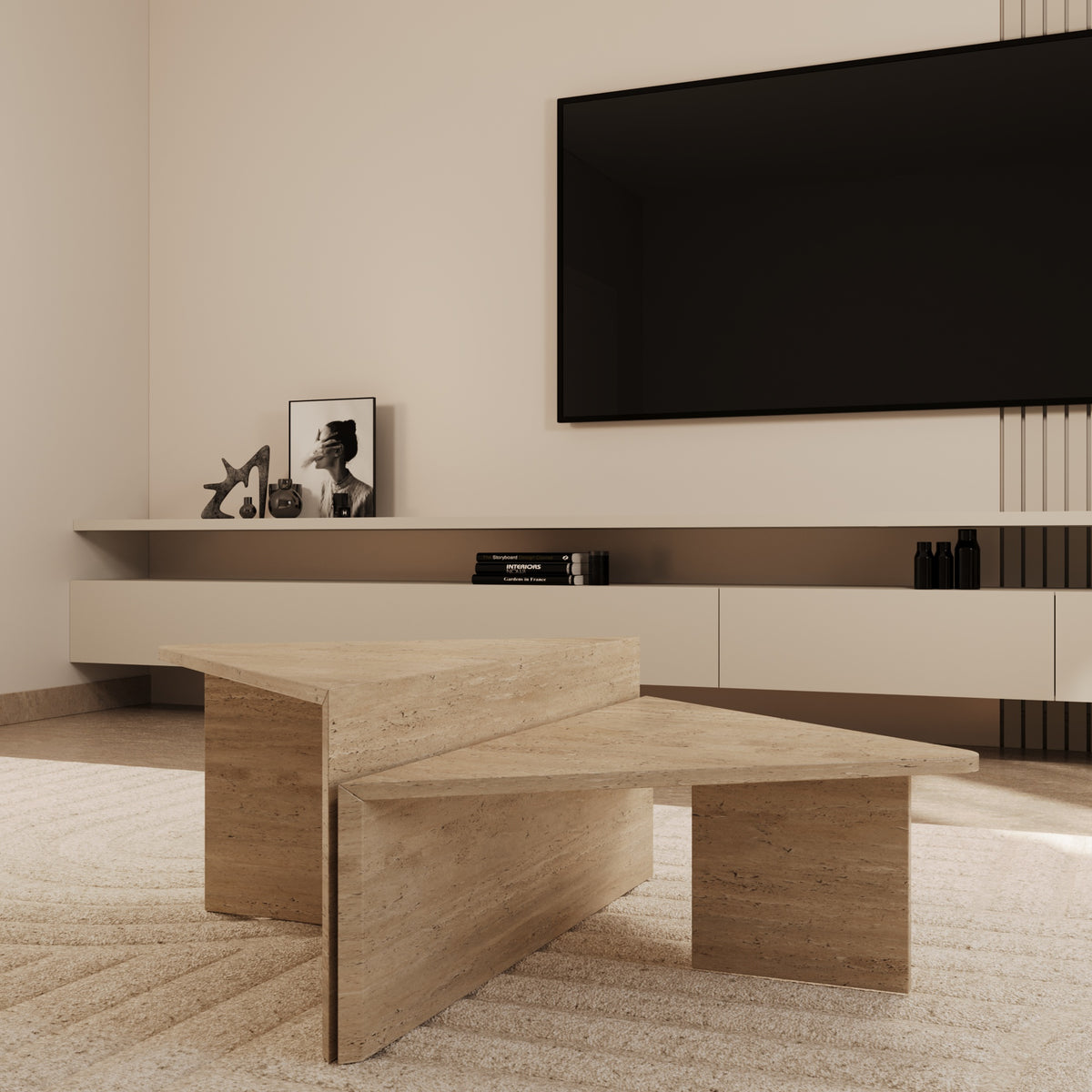 Dario Travertine Coffee Table