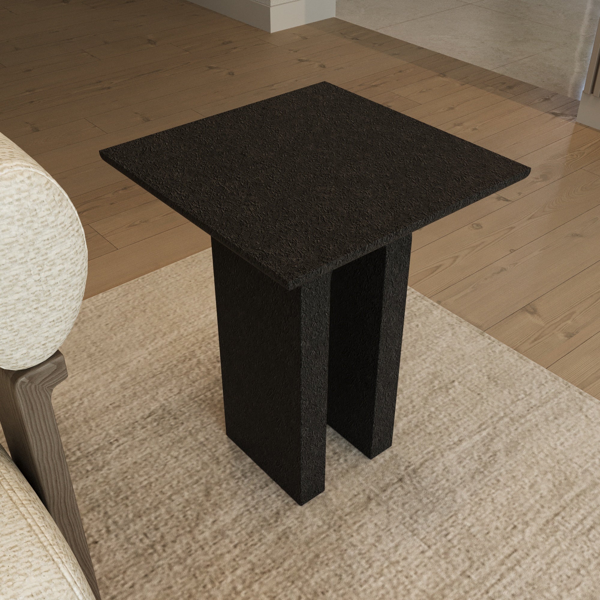 Athena Side Table With Textured Finish