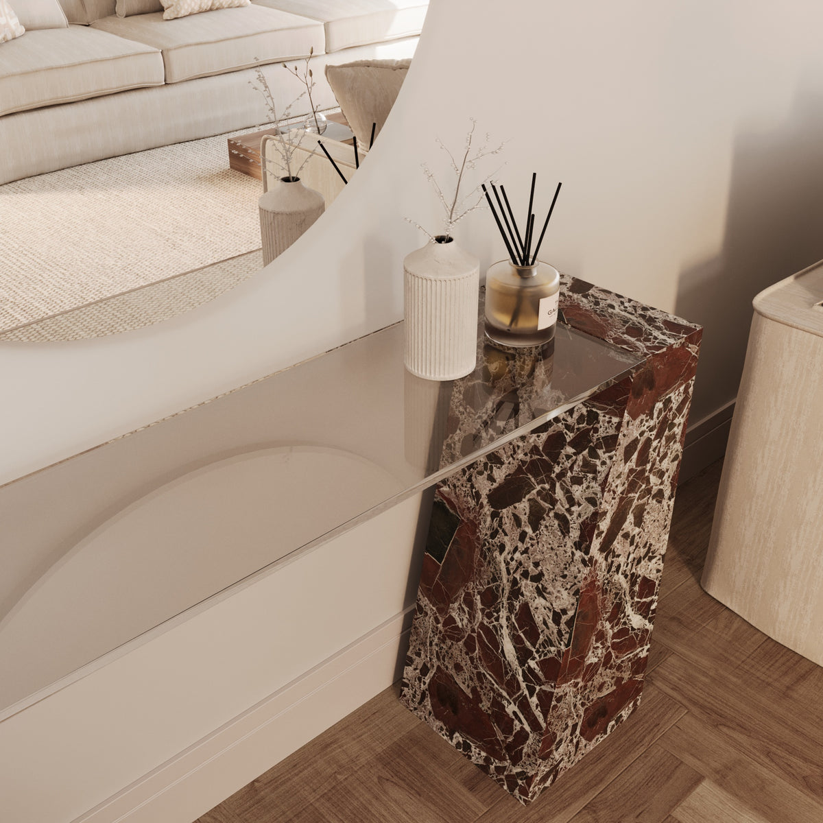 Brooklyn Rosa Levanto Console Table With Glass