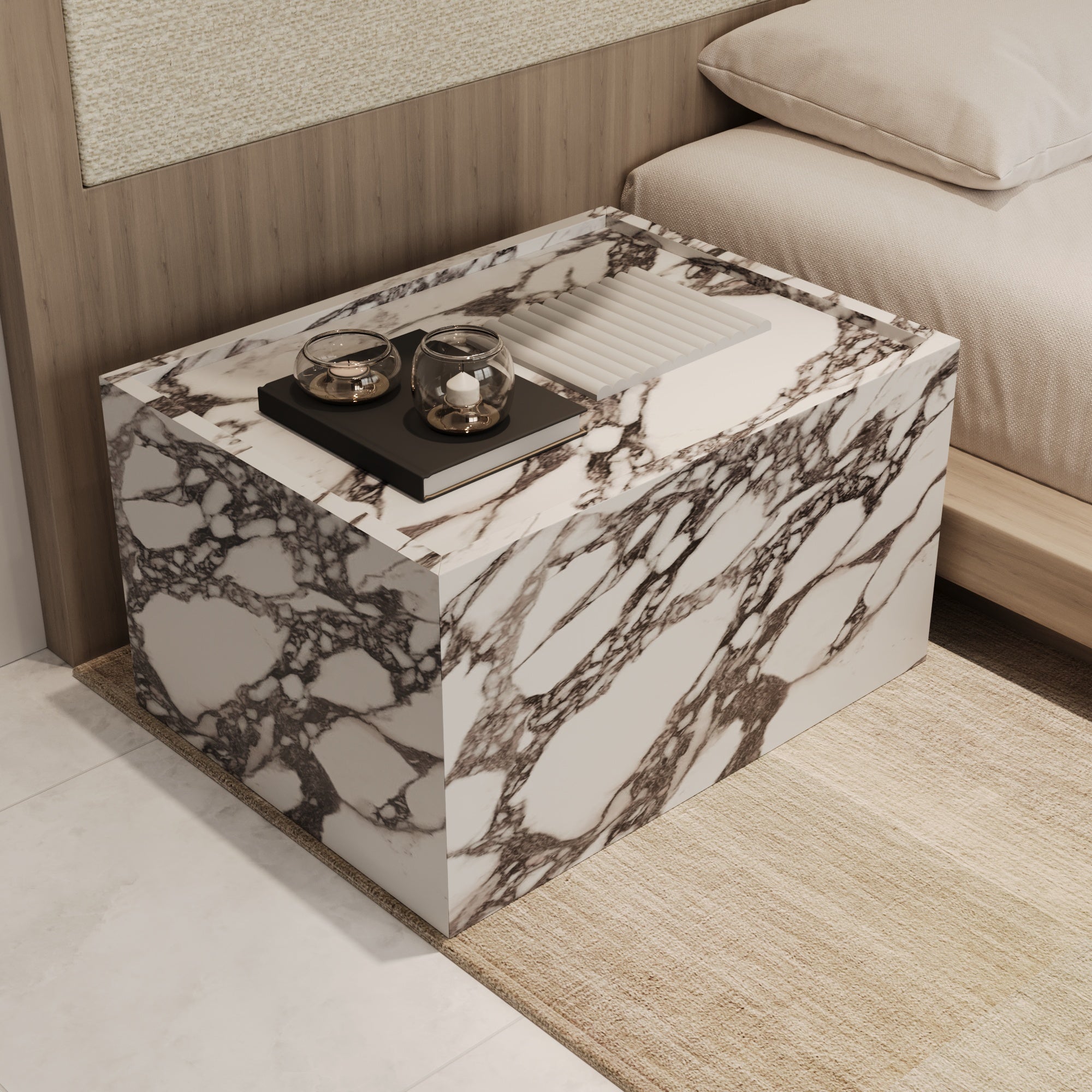 Aveline Calacatta Viola Nightstand