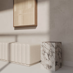 Clara Italian Arabescato Marble Plinth
