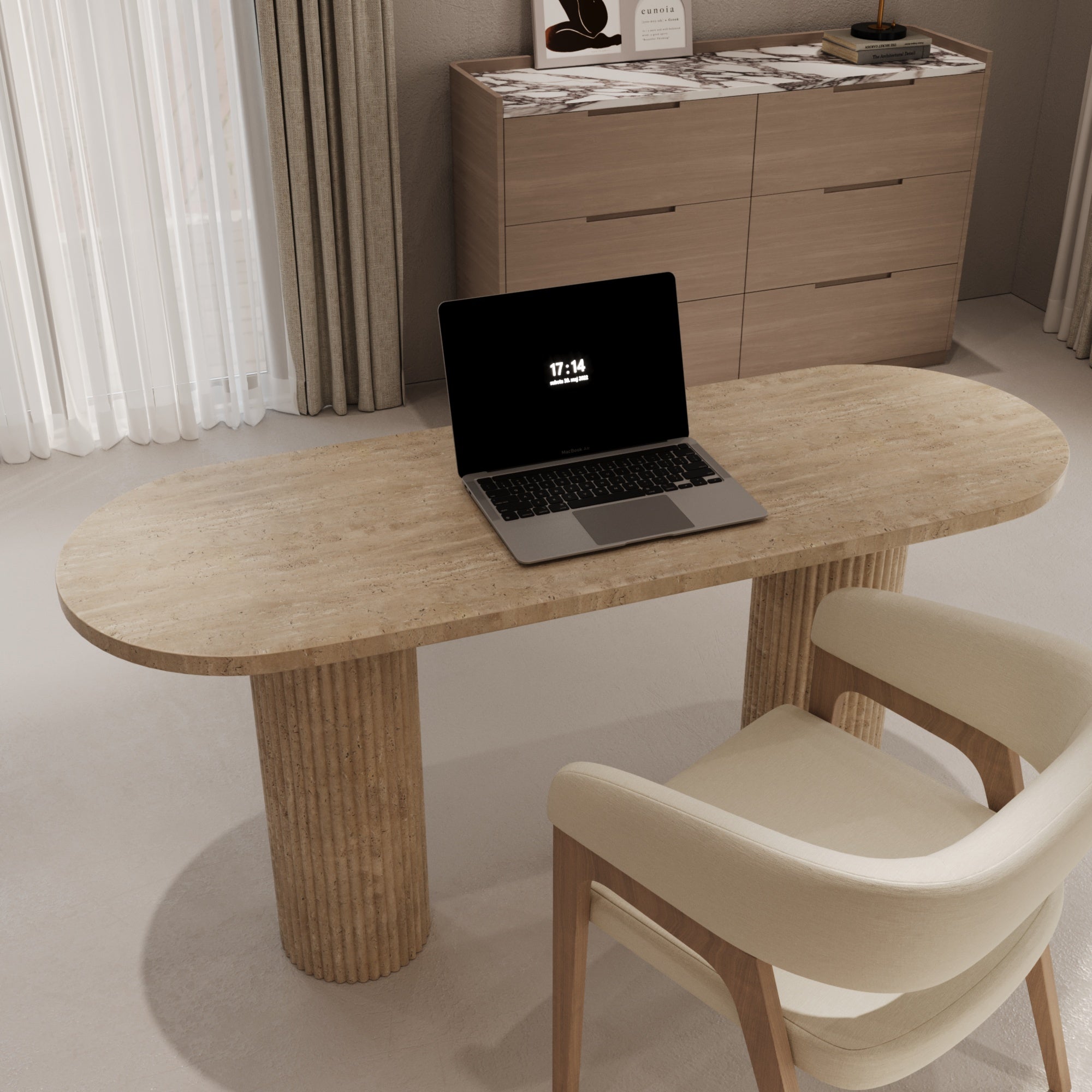 Lorenzo Travertine Desk
