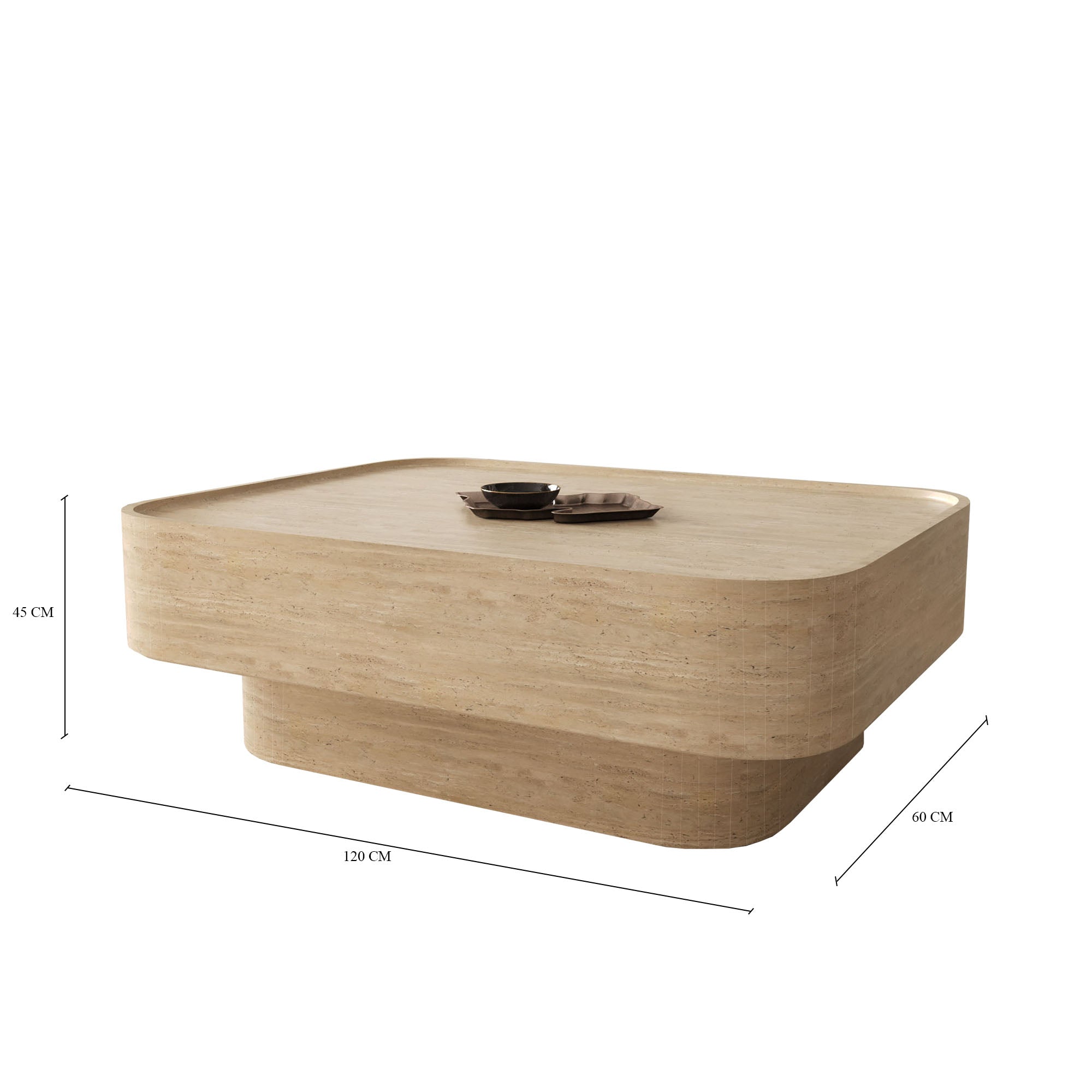 Donatello Travertine Coffee Table
