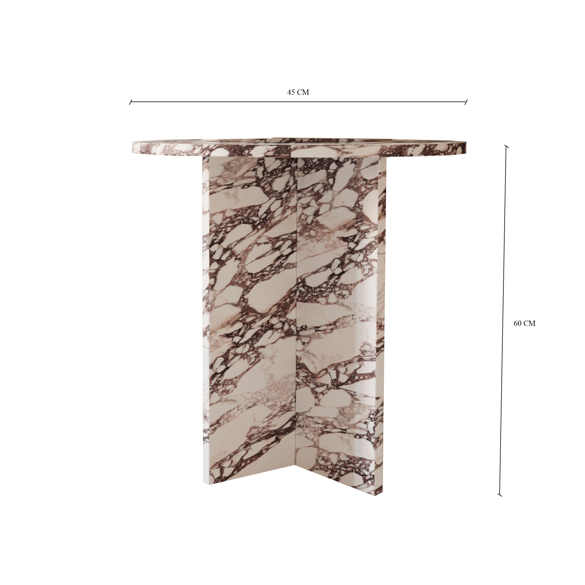 Hera Calacatta Viola Marble Round Side Table