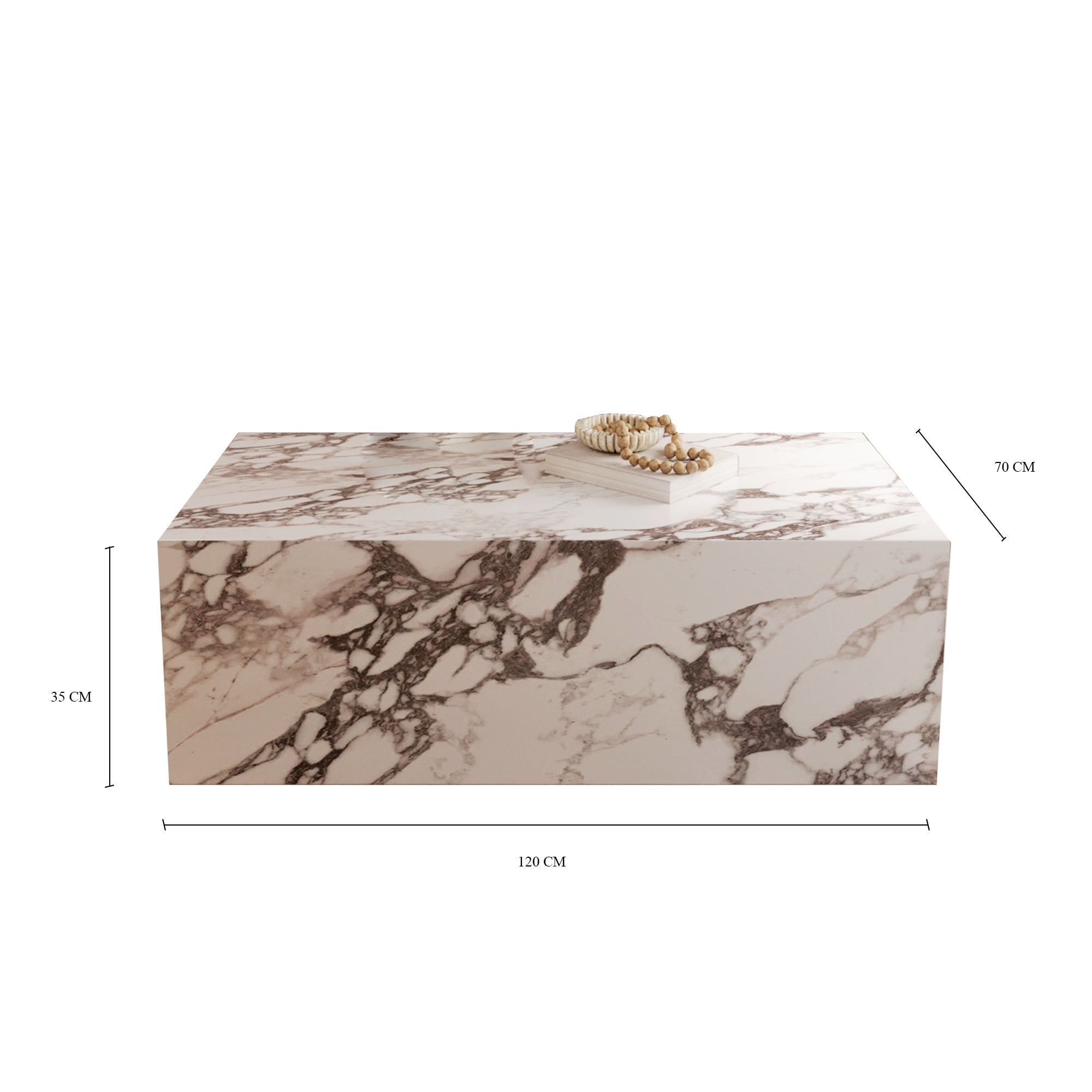 Boston Calacatta Viola Marble Cube Table