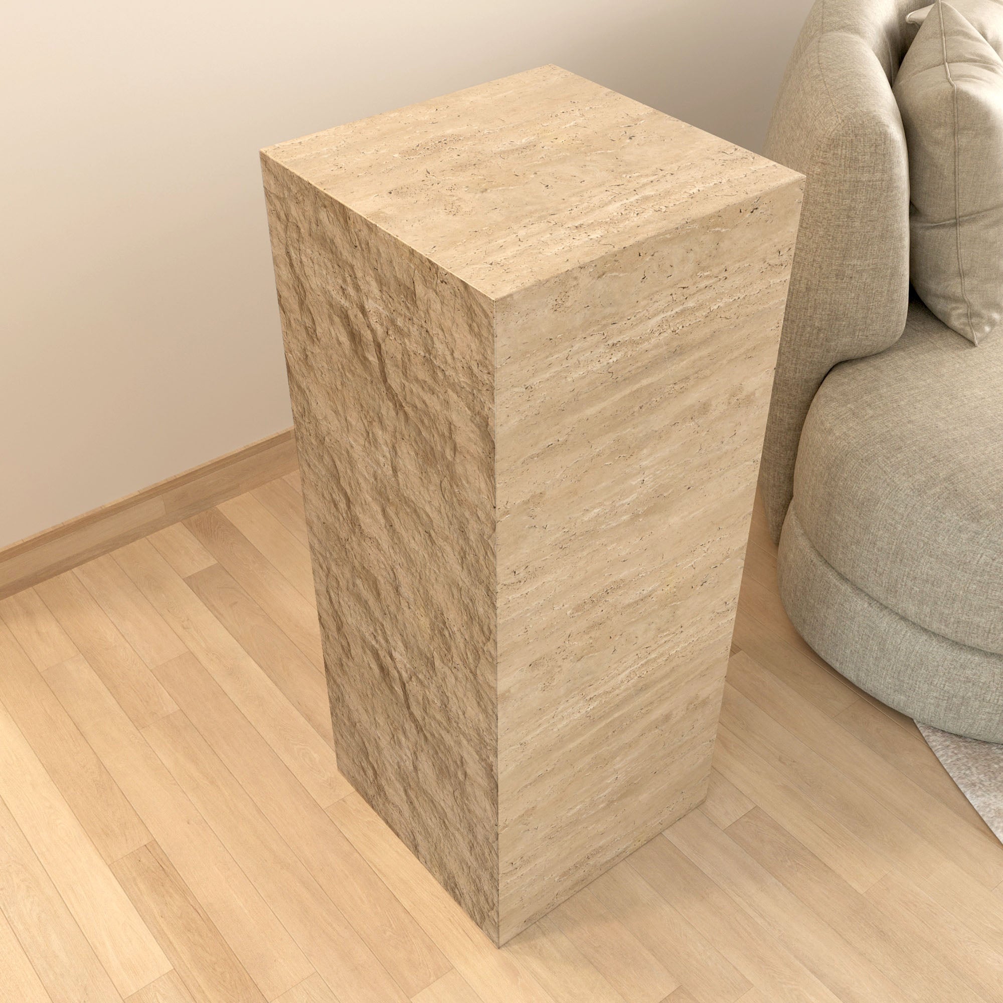 Aureus Travertine Plinth with Natural Finish