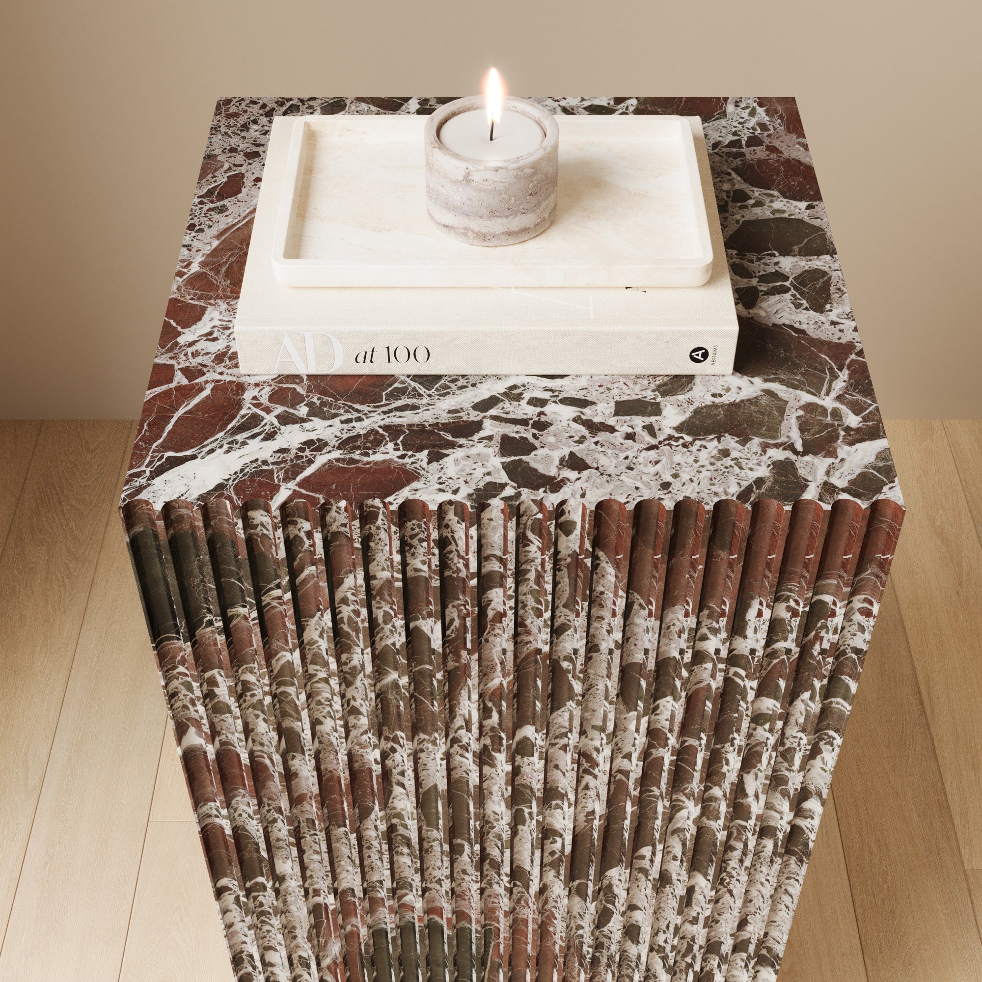 Valente Rosso Levanto Plinth With Fluted Finish