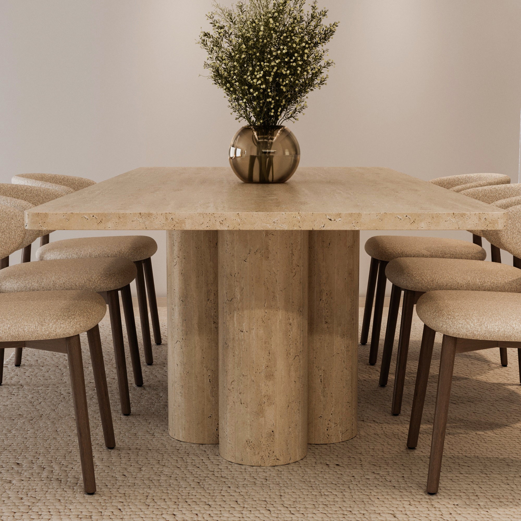 Forte Travertine Dining Table