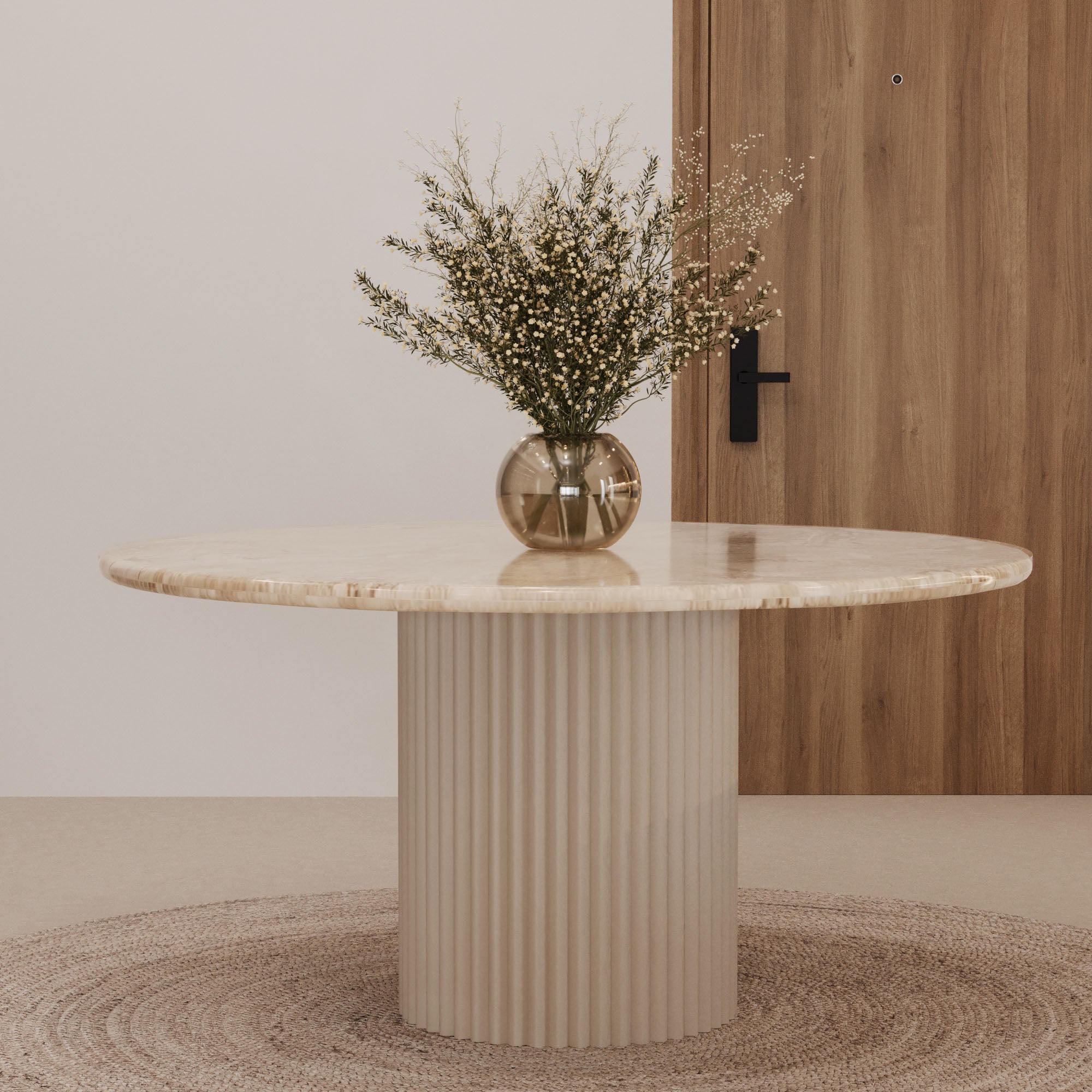 Lucente Dianna Beige Dining Table (4cm Face)