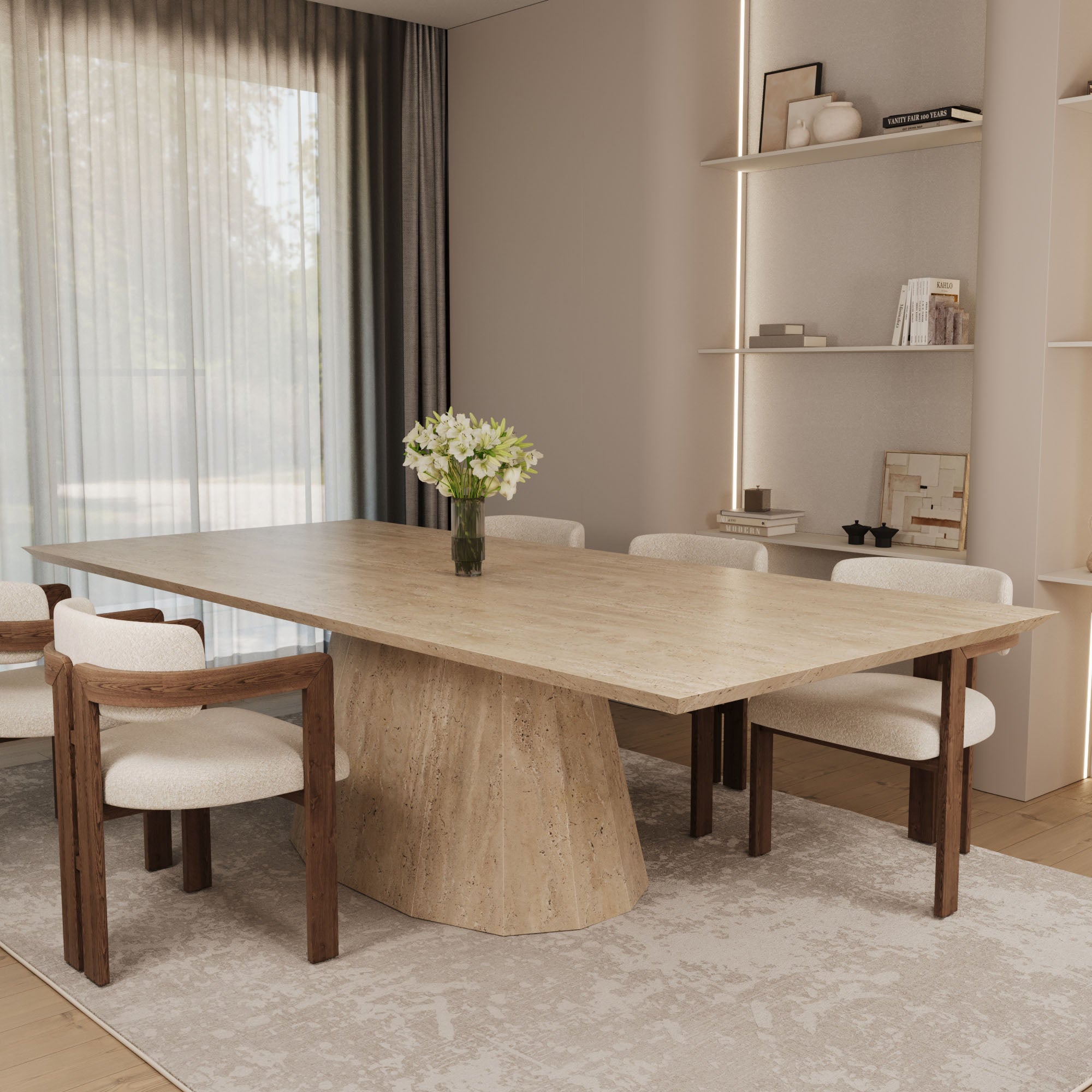 Altura Travertine Dining Table