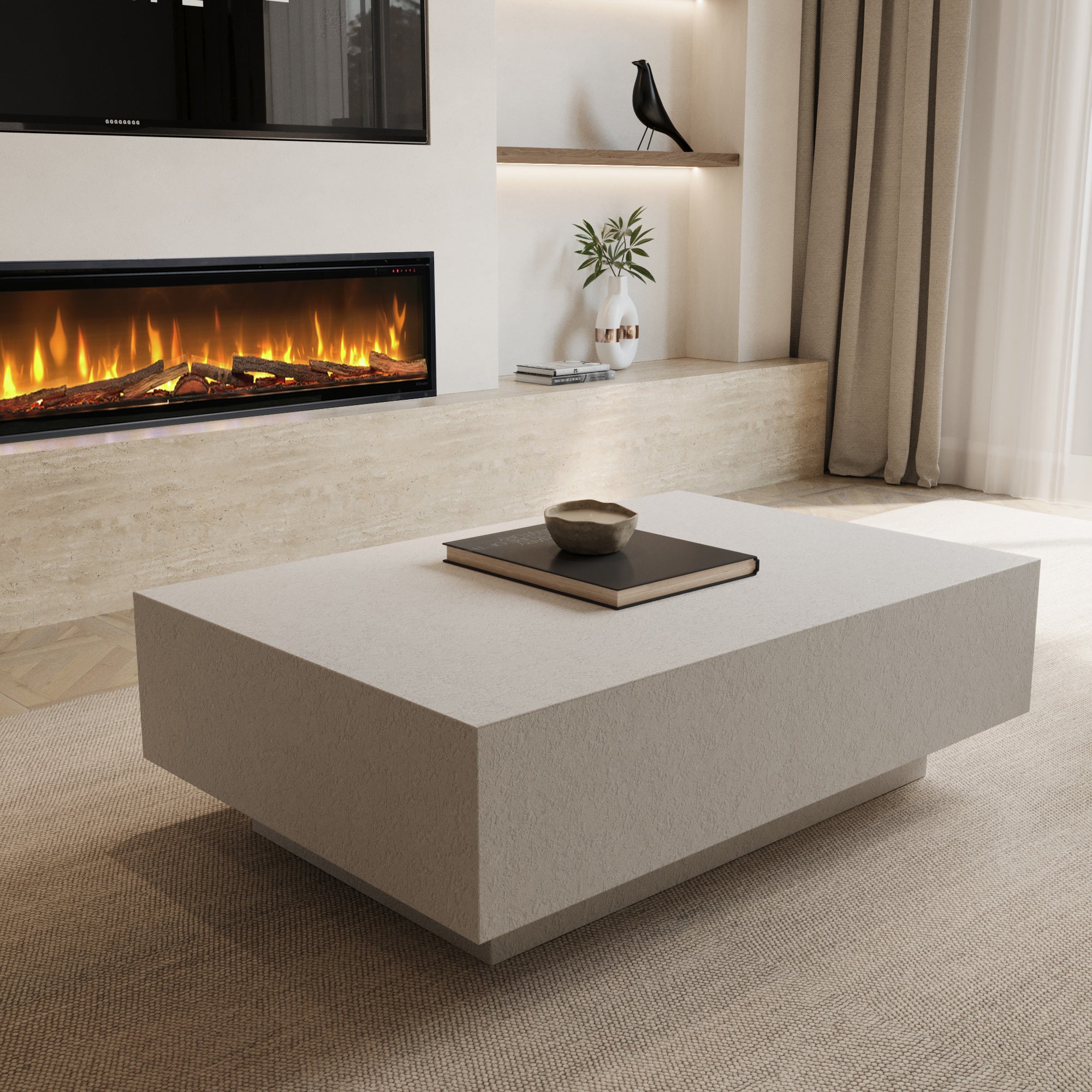 Petra Textured  Floating Cube Coffee Table