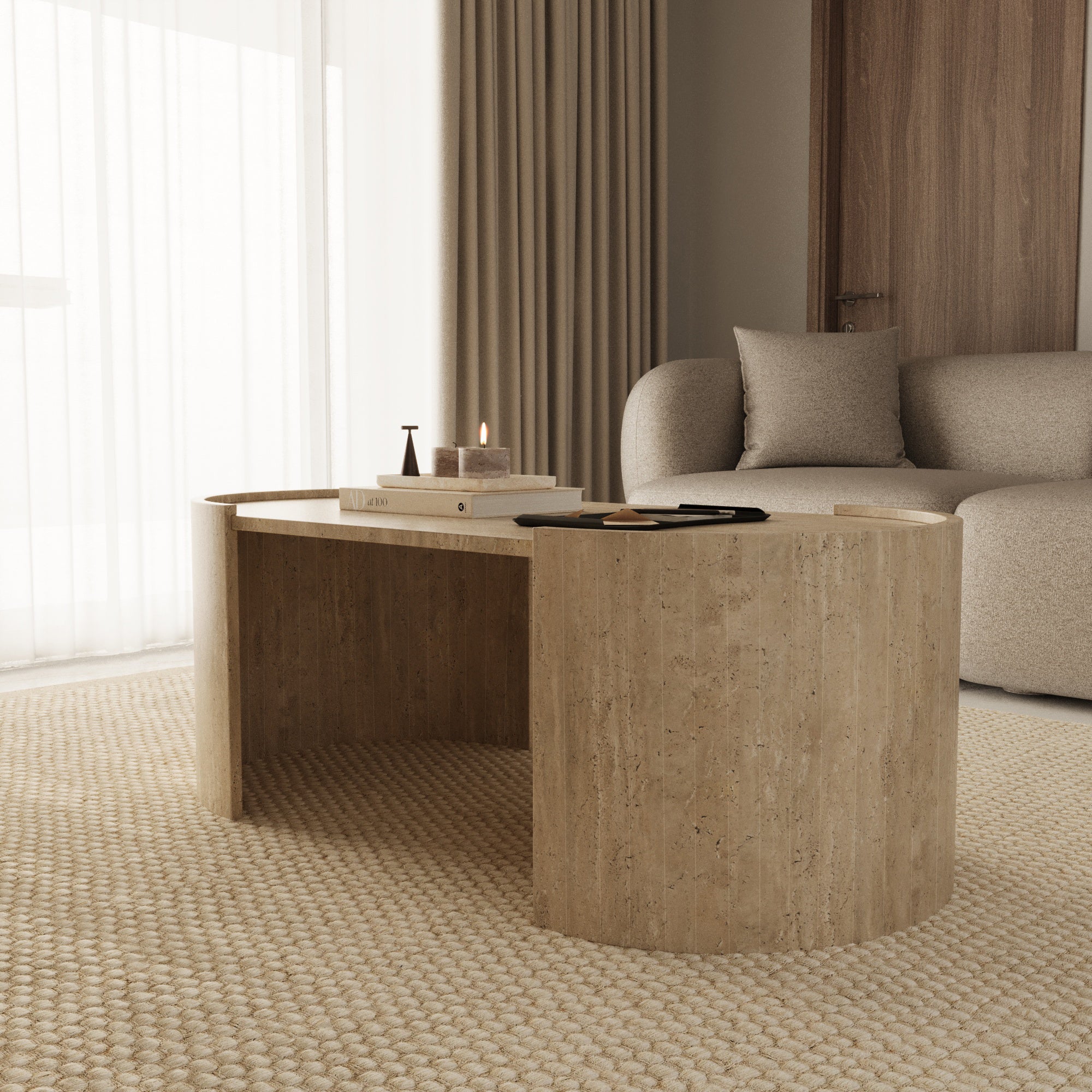 Lavia Travertine Coffee Table
