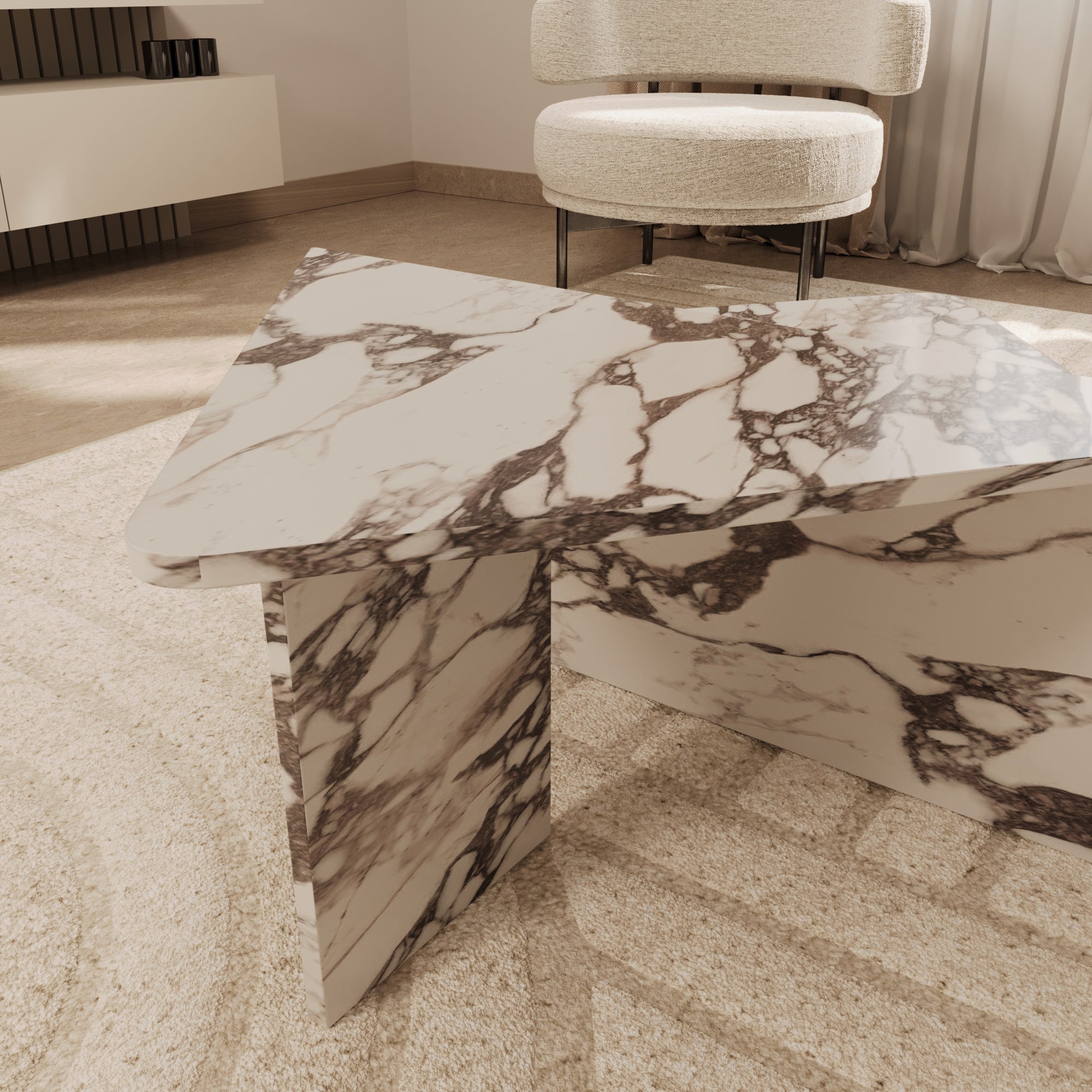 Dario Calacatta Viola Marble Coffee Table