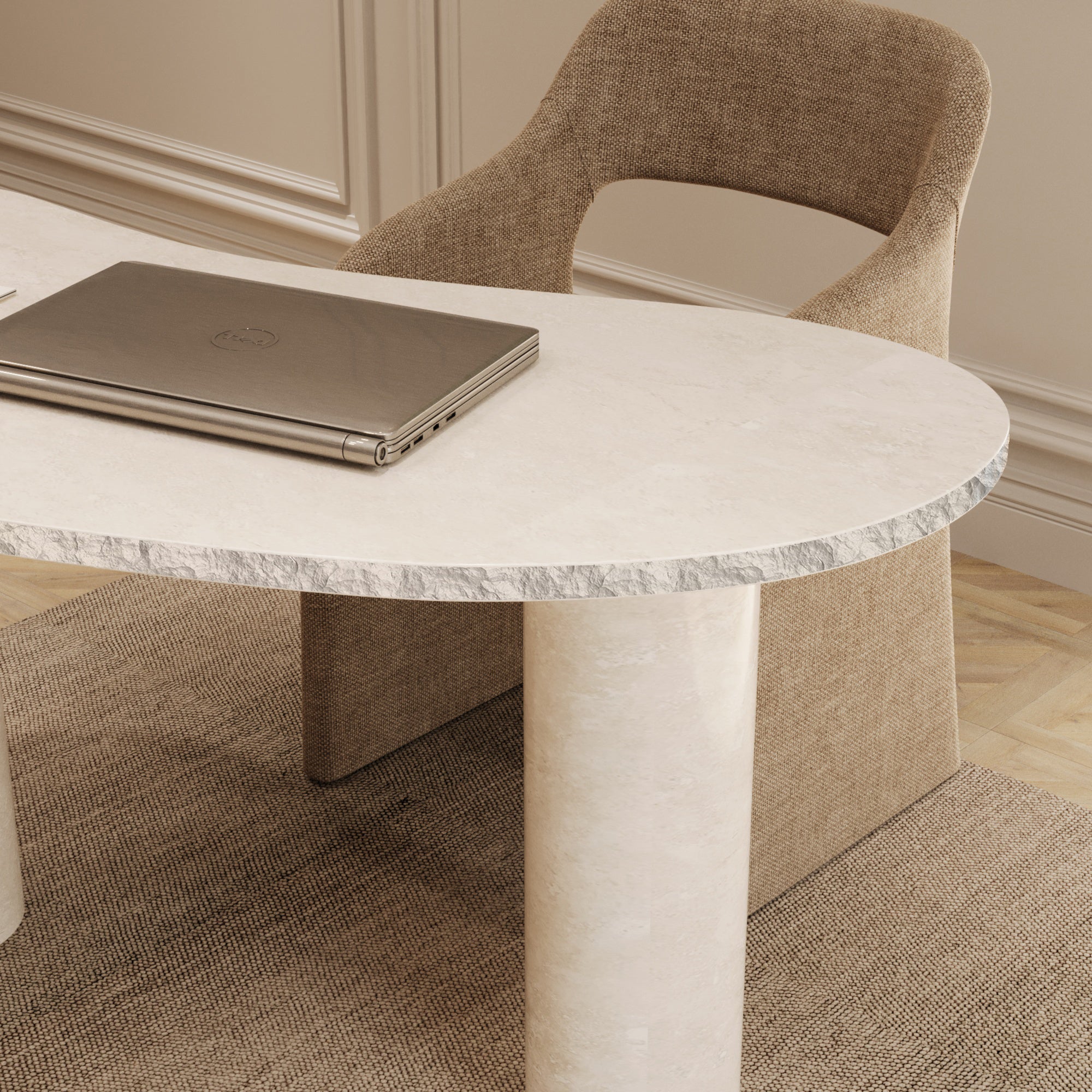 Castara Limestone Desk With Natural Edge