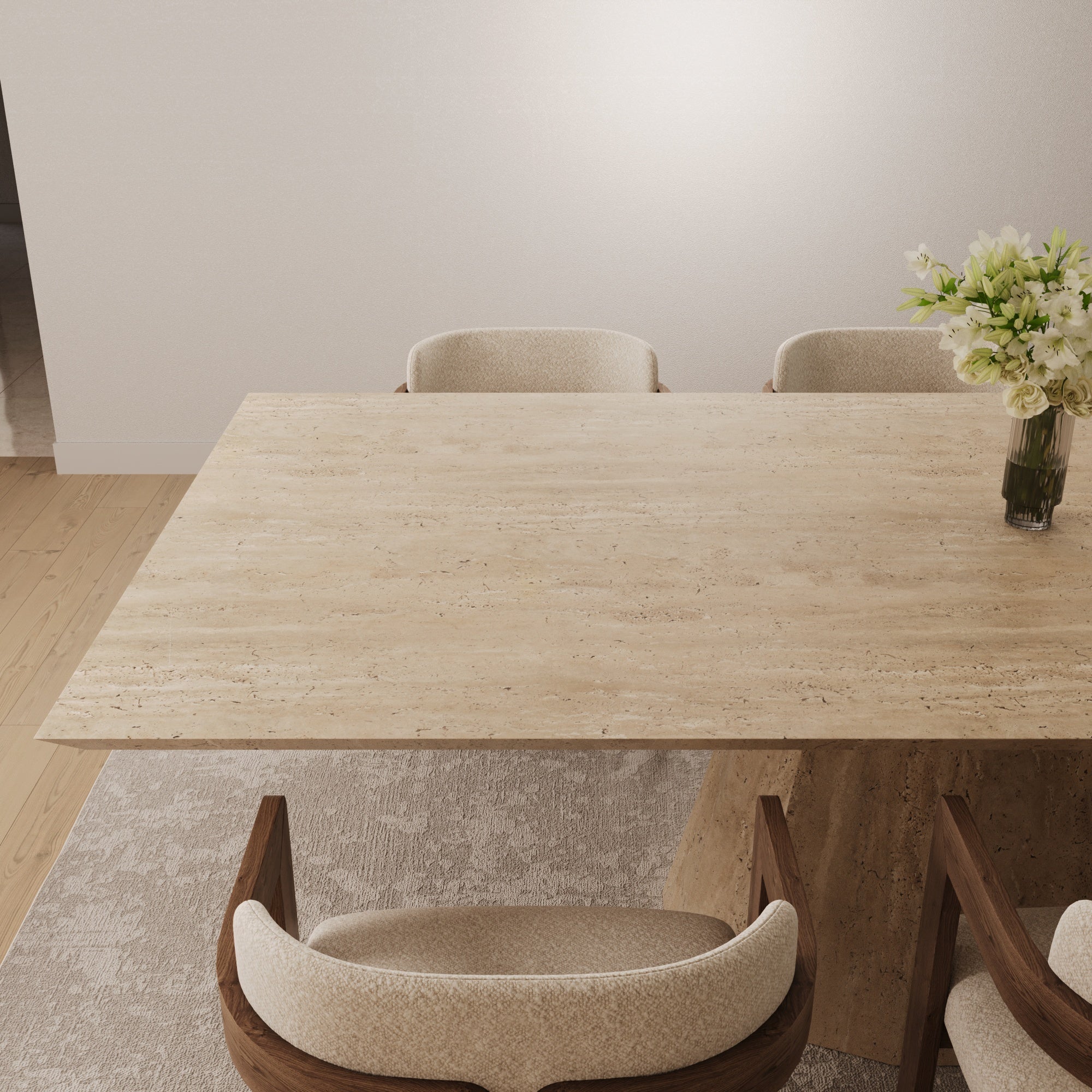 Altura Travertine Dining Table