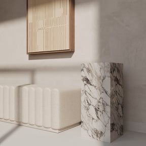 Clara Italian Arabescato Marble Plinth