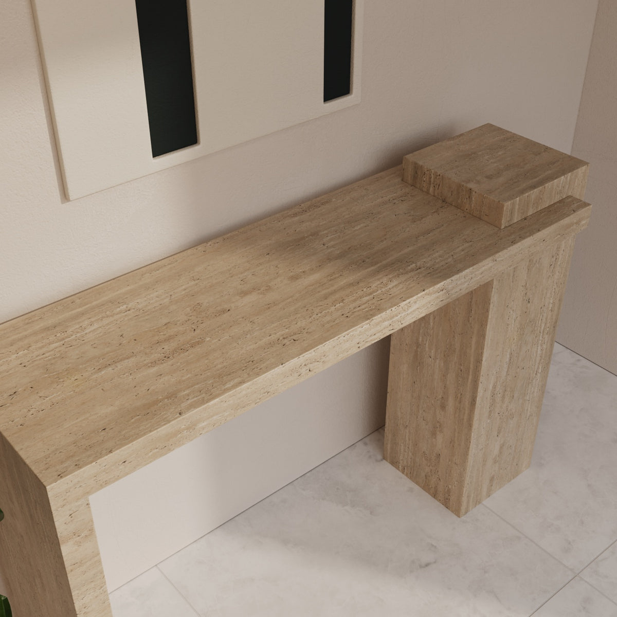 Brixton Travertine Console Table