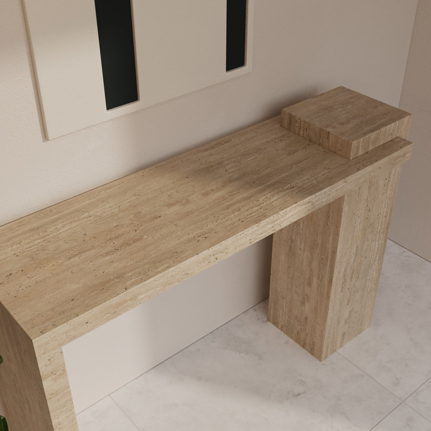 Brixton Travertine Console Table