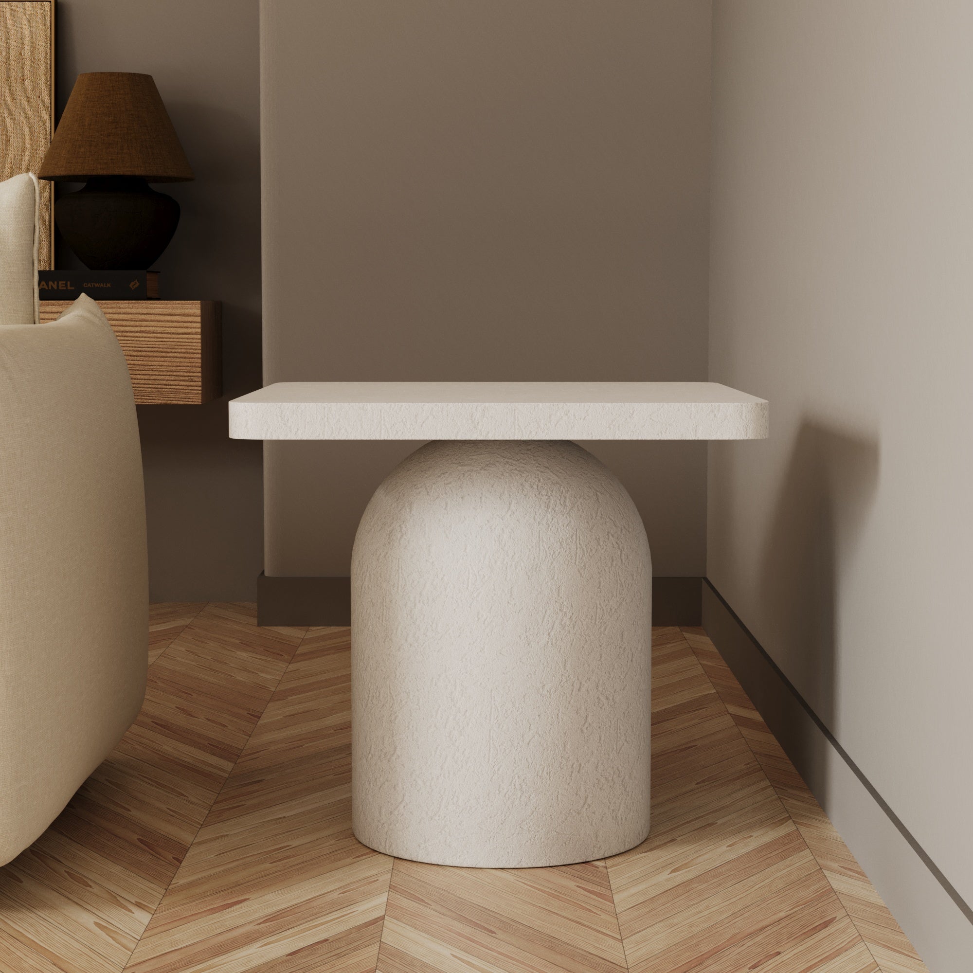 Athena Side Table With Textured Finish