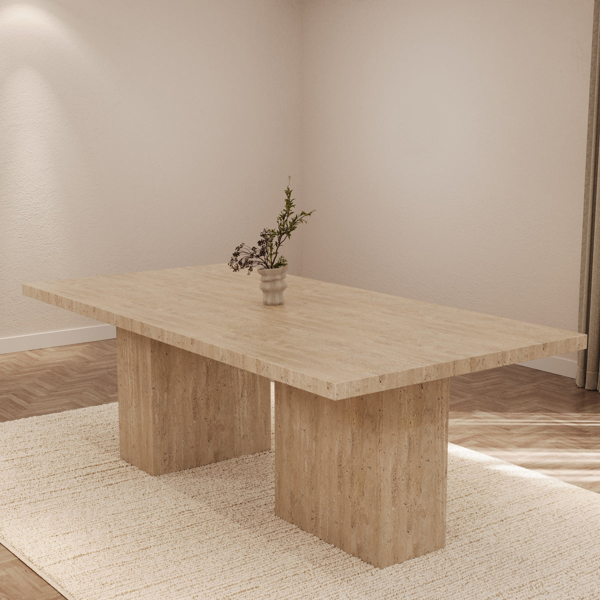 Olivia Italian Travertine Dining Table