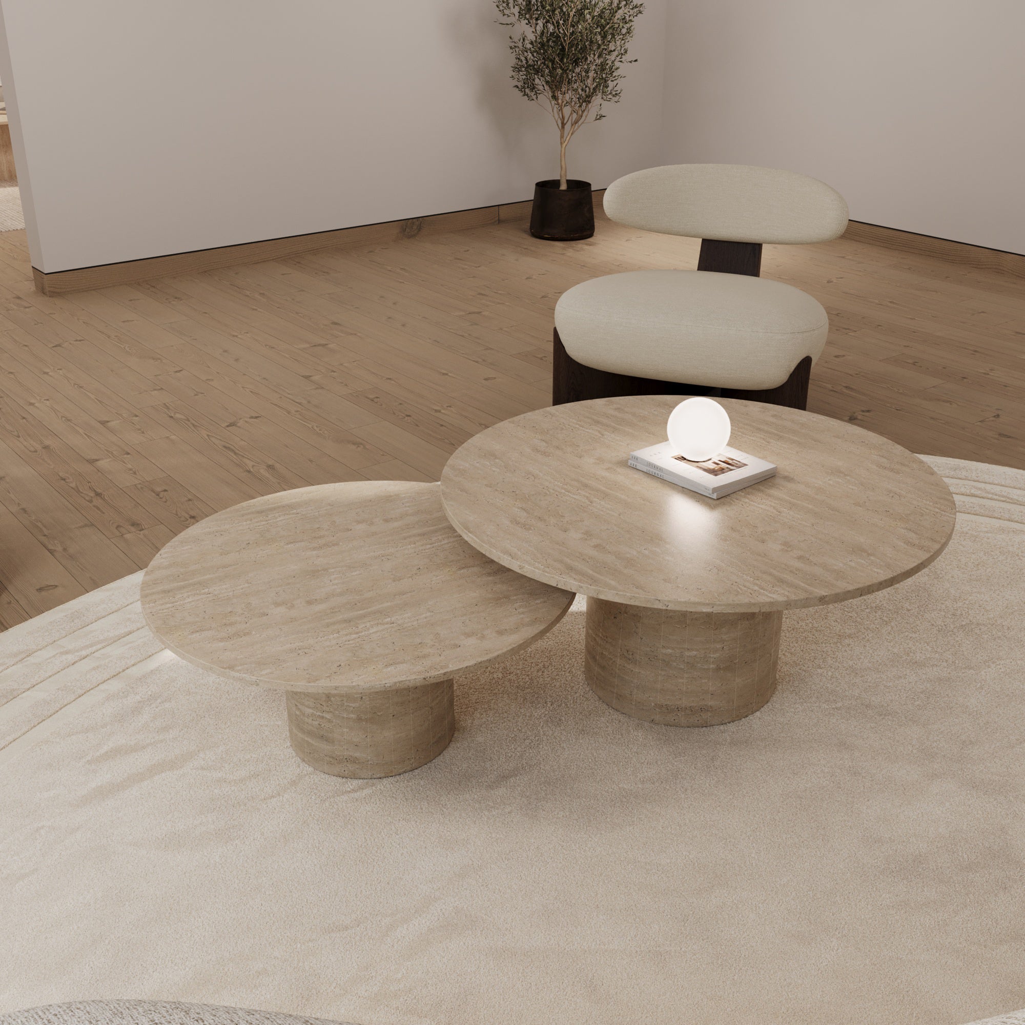 Roma Travertine Nesting Coffee table