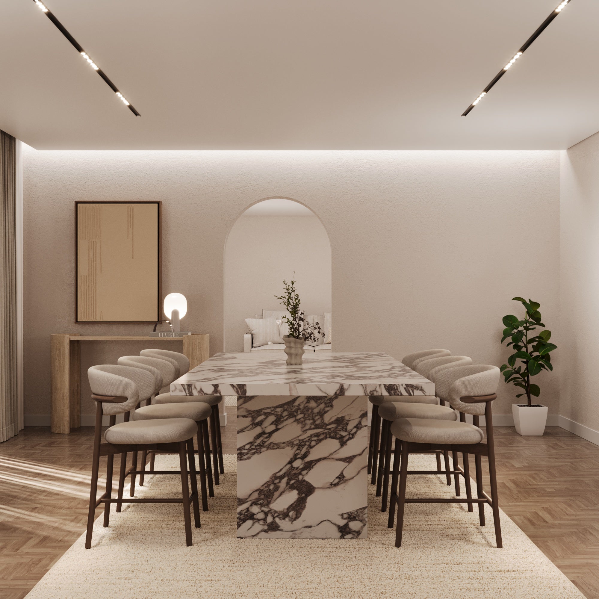 Olivia Italian Calacatta Viola Dining Table