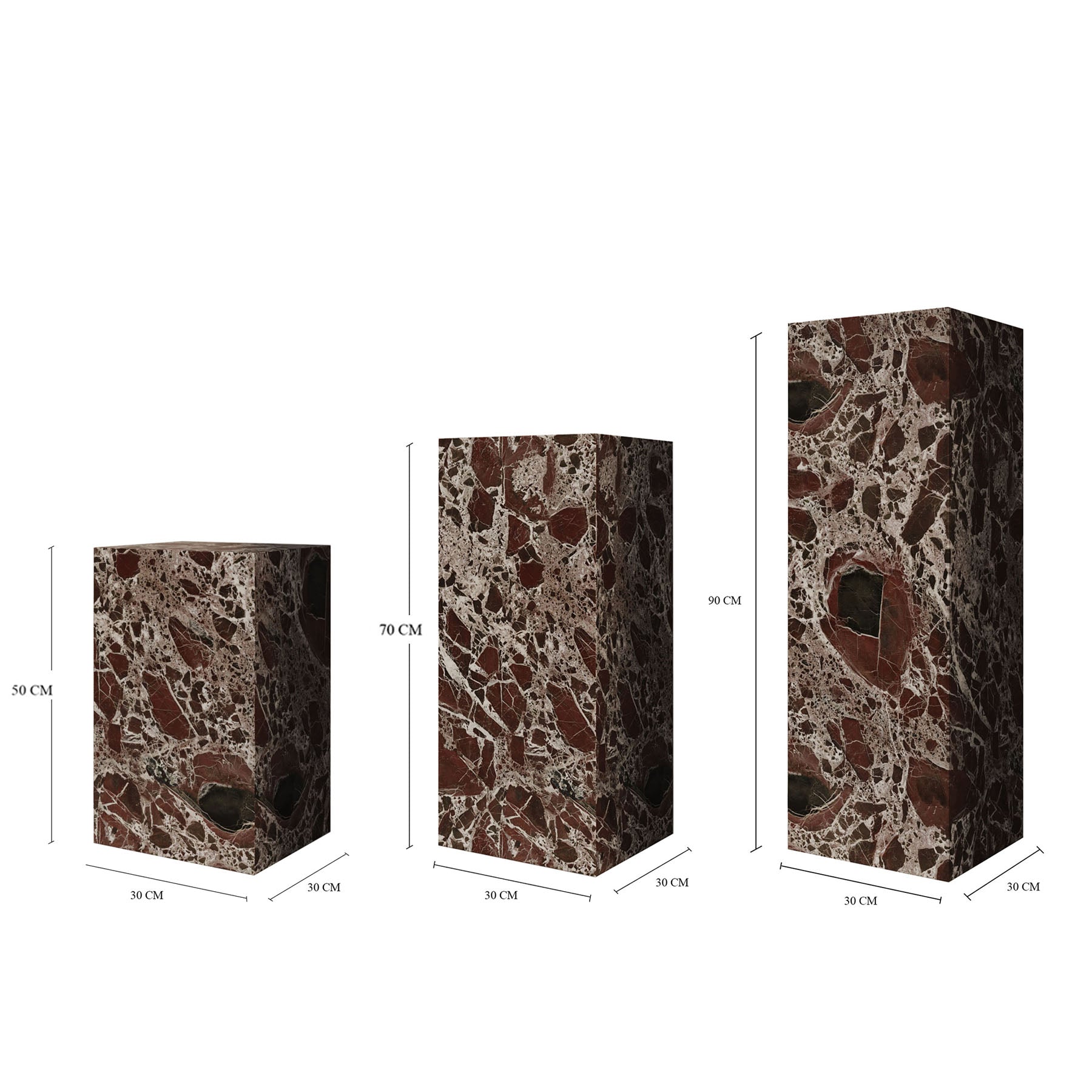 Clara Rosso Levanto Marble Plinth