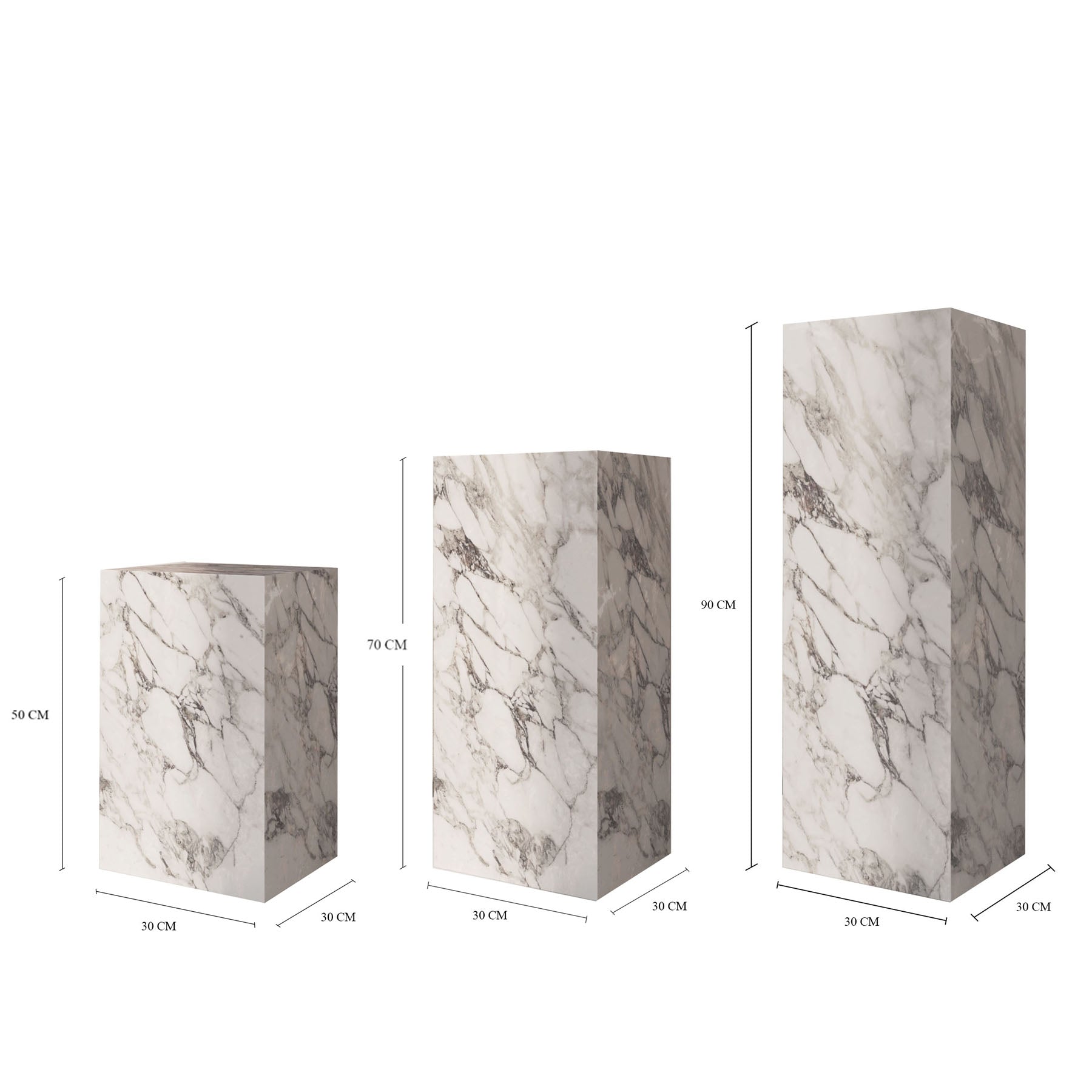 Clara Italian Arabescato Marble Plinth