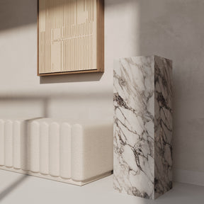 Clara Italian Arabescato Marble Plinth