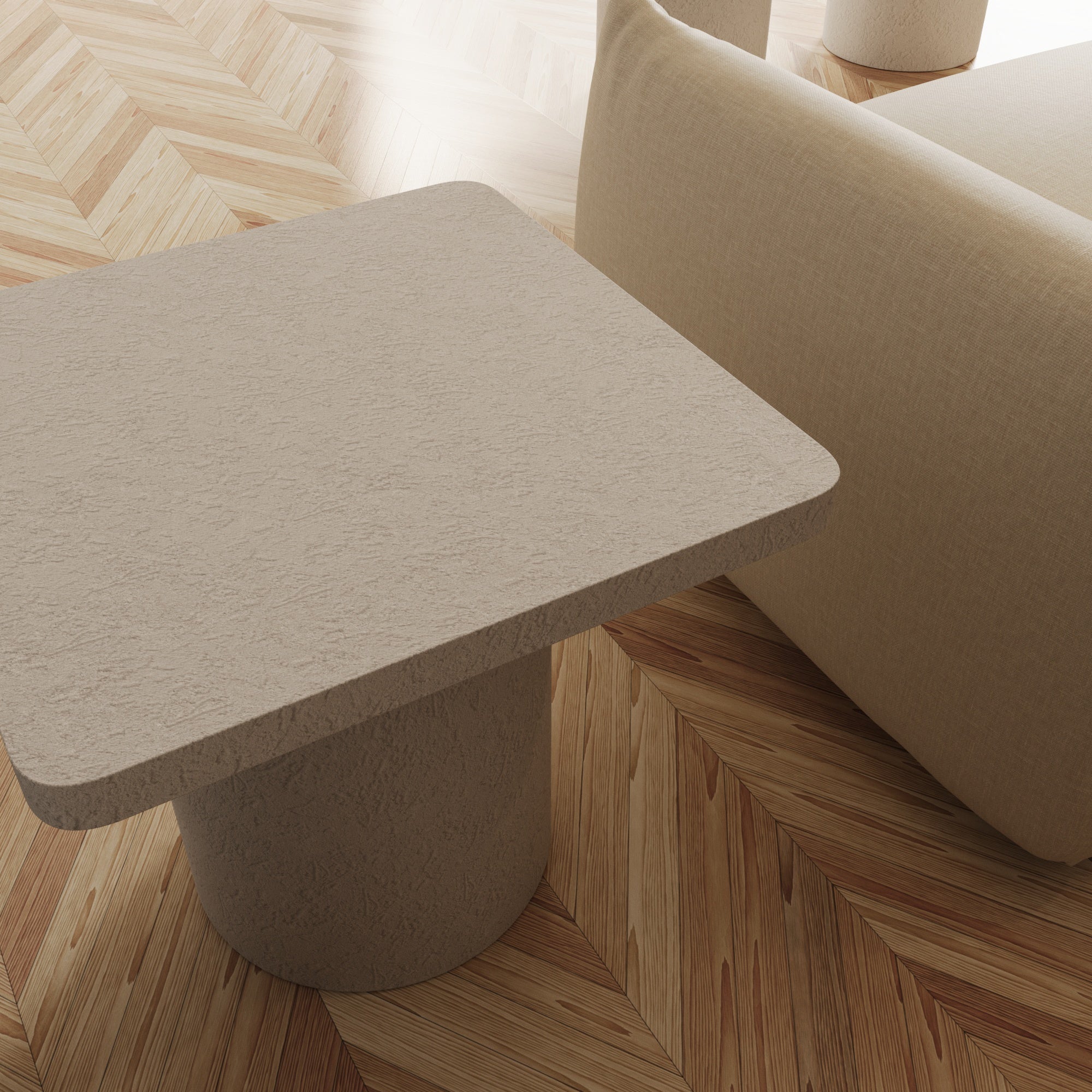 Athena Side Table With Textured Finish