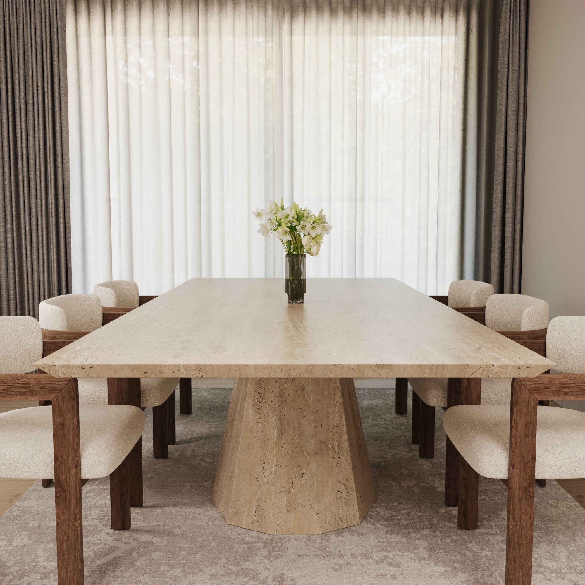 Altura Travertine Dining Table