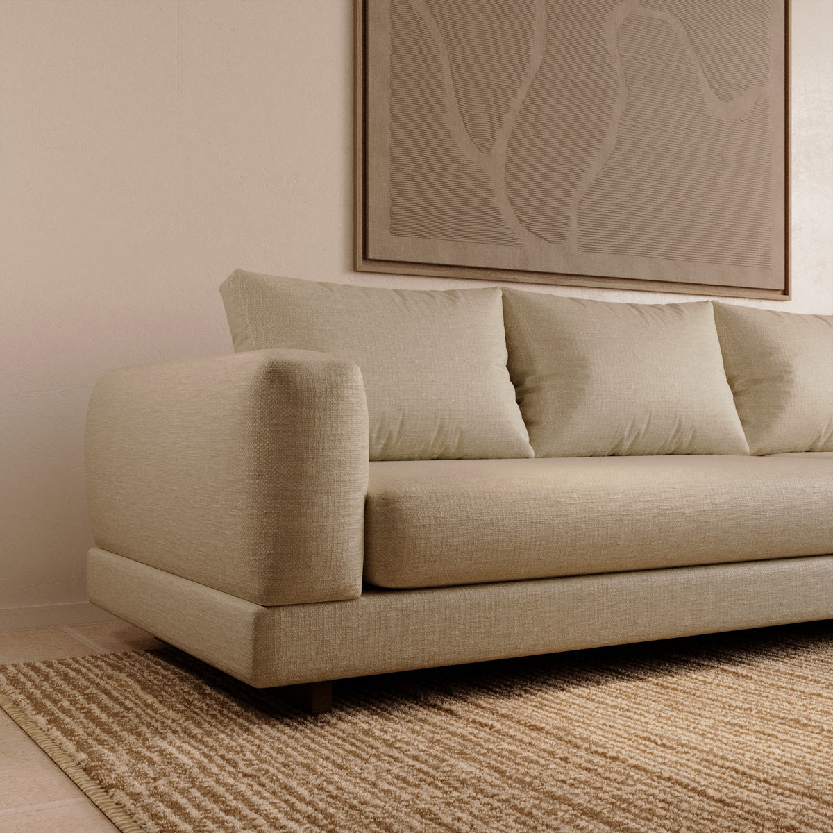Dune sofa upholstery detail by The Gallery Home